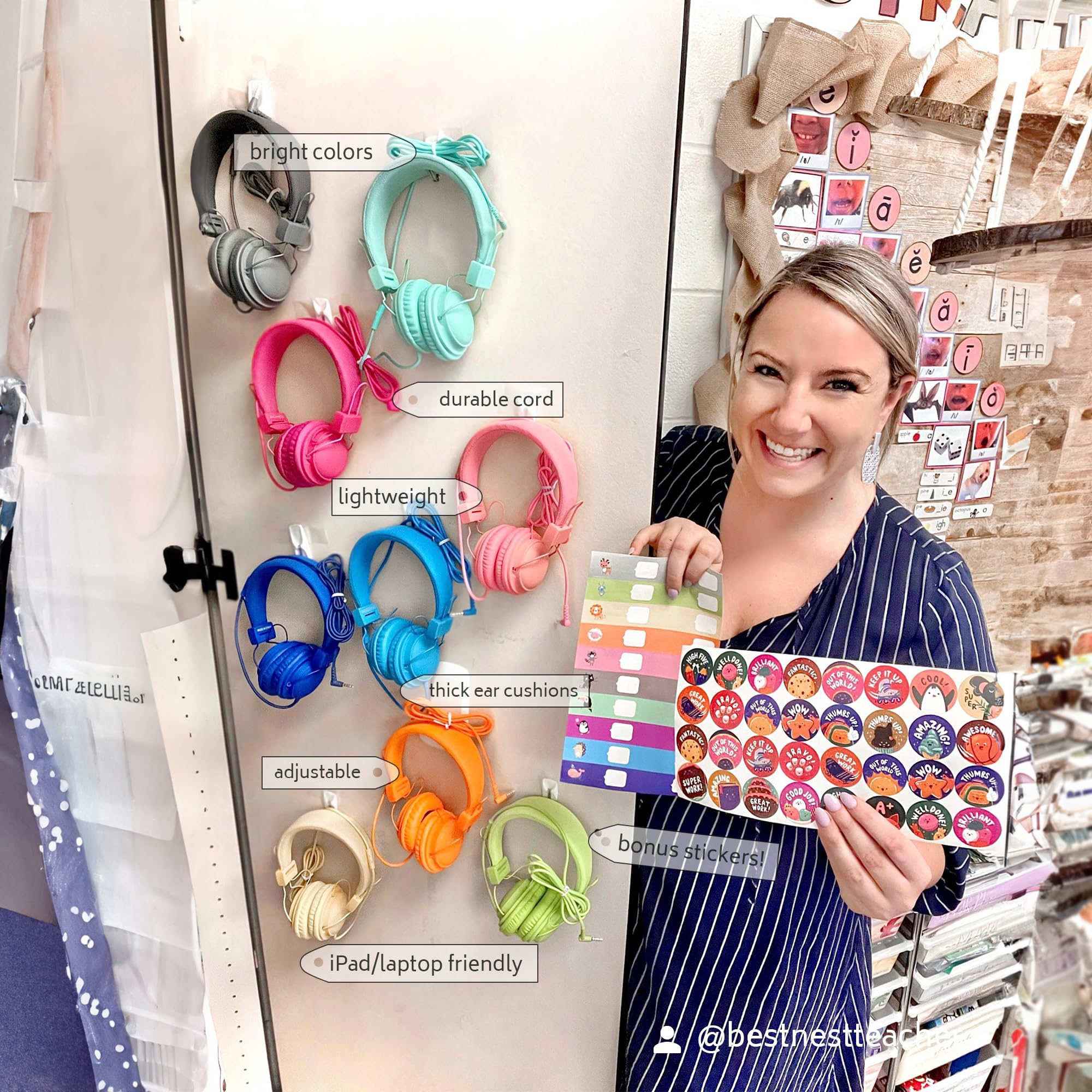 Foto 3 pulgar | Audífonos Infantiles Ailihen con Micrófono 10 Piezas-Venta Internacional