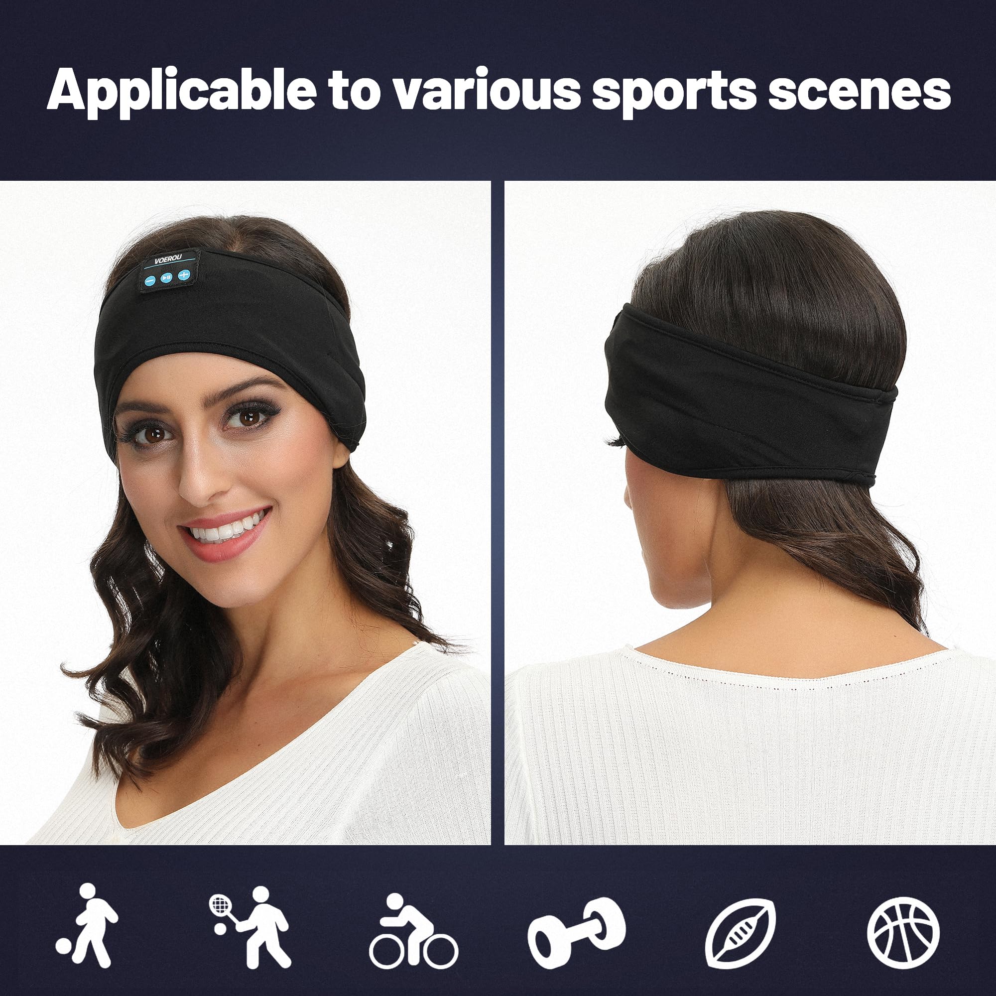 Foto 8 pulgar | Diadema con Auriculares Bluetooth Ajustable para Dormir Voerou - Venta Internacional