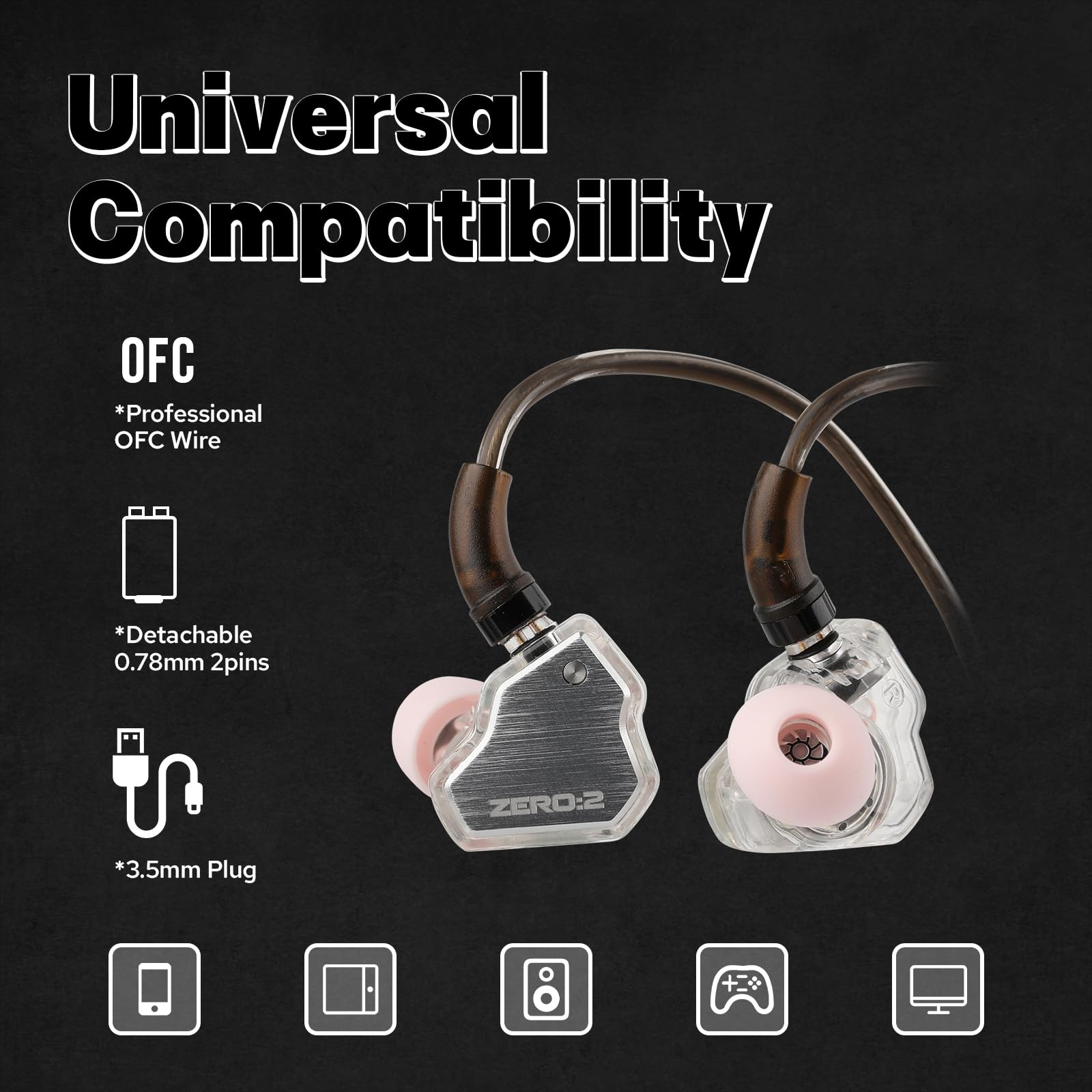 Foto 7 pulgar | Monitor Intraural Linsoul 7 Hz X Crinacle Zero 2 Controlador Dinámico 10 Mm - Venta Internacional