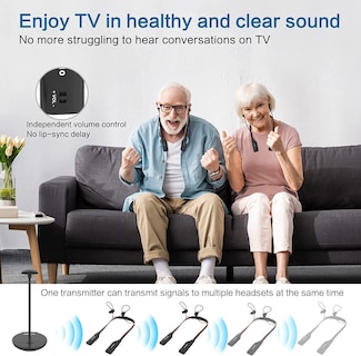 Foto 2 | Auriculares Inalámbricos Simolio Dual para Tv con Transmisor/soporte - Venta Internacional