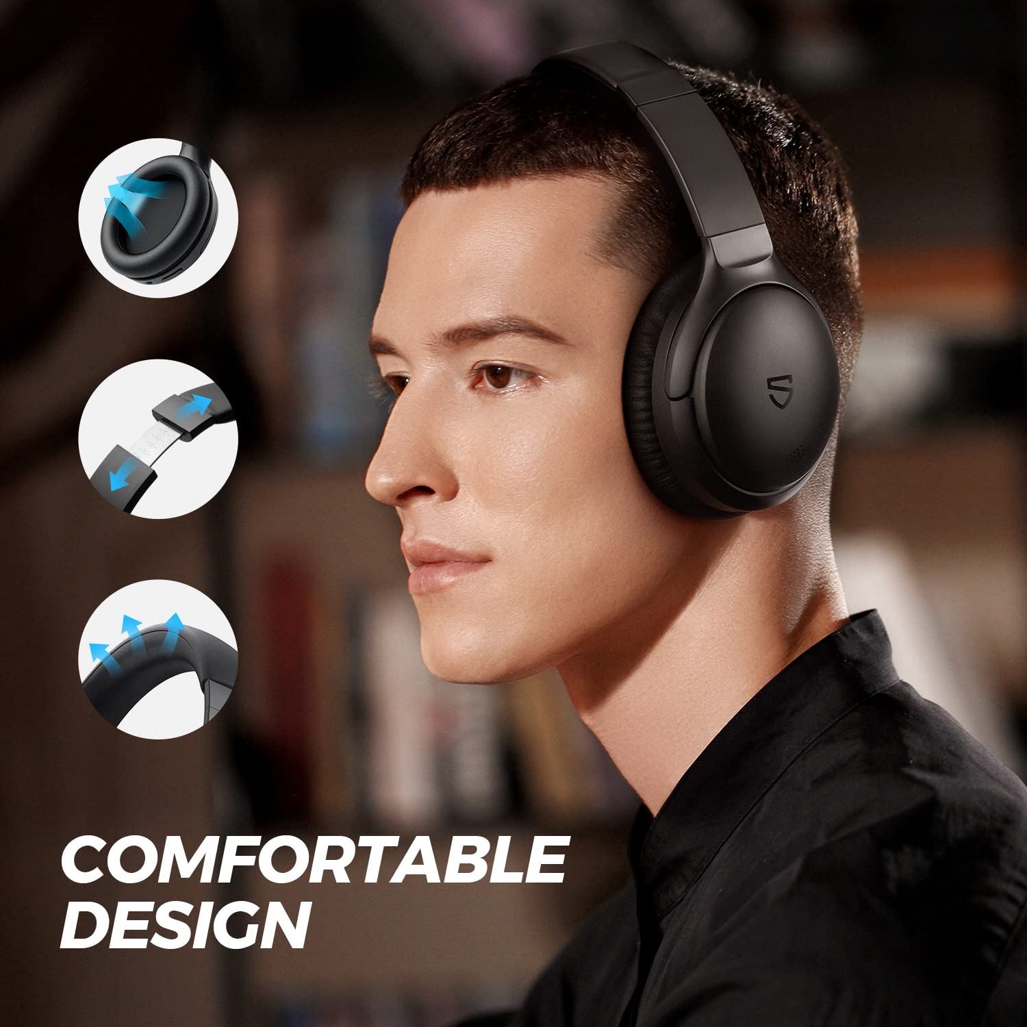 Foto 6 | Auriculares Supraaurales Bluetooth Soundpeats A6 Con Anc 38h Playtime - Venta Internacional.