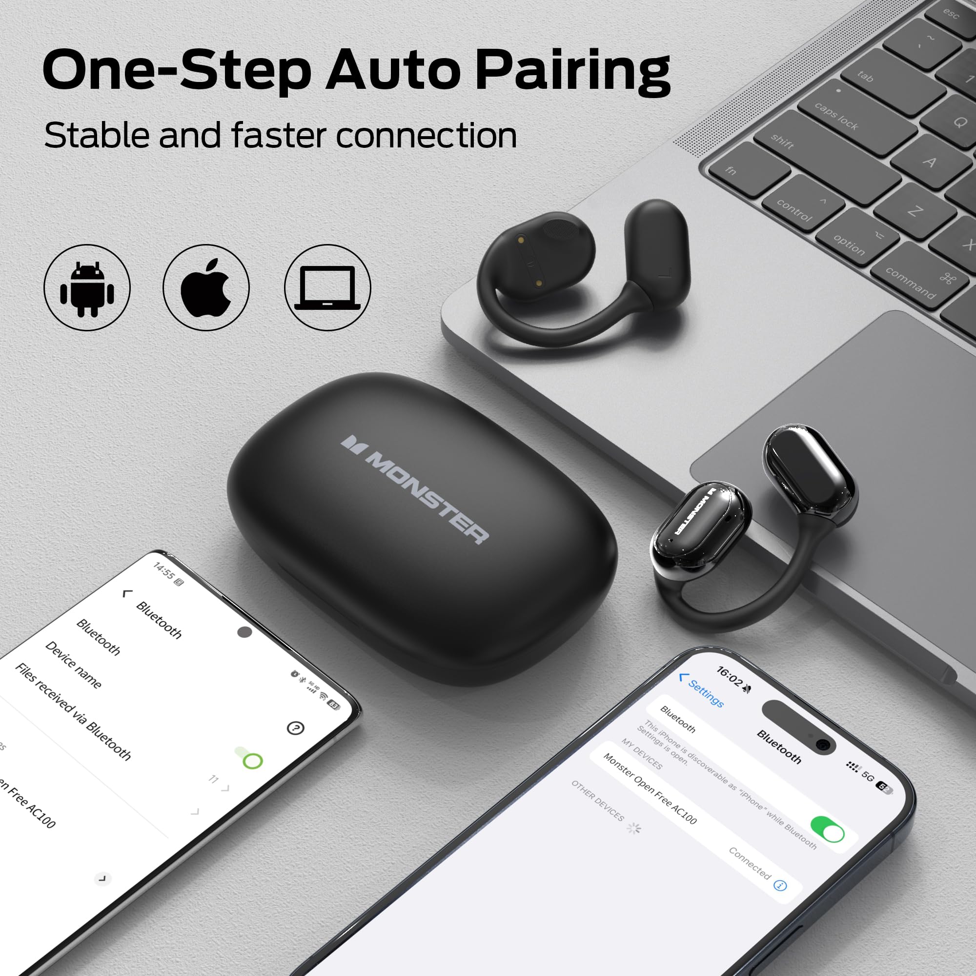 Foto 7 pulgar | Audífonos In Ear Monster Open Free Ac100 con Bluetooth-Venta Internacional