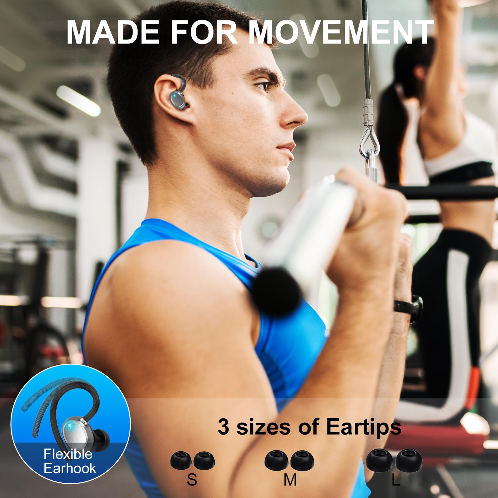 Foto 7 pulgar | Auriculares Inalámbricos Pomuic 120h Playtime Bluetooth 5.3 Ipx7 Gris - Venta Internacional