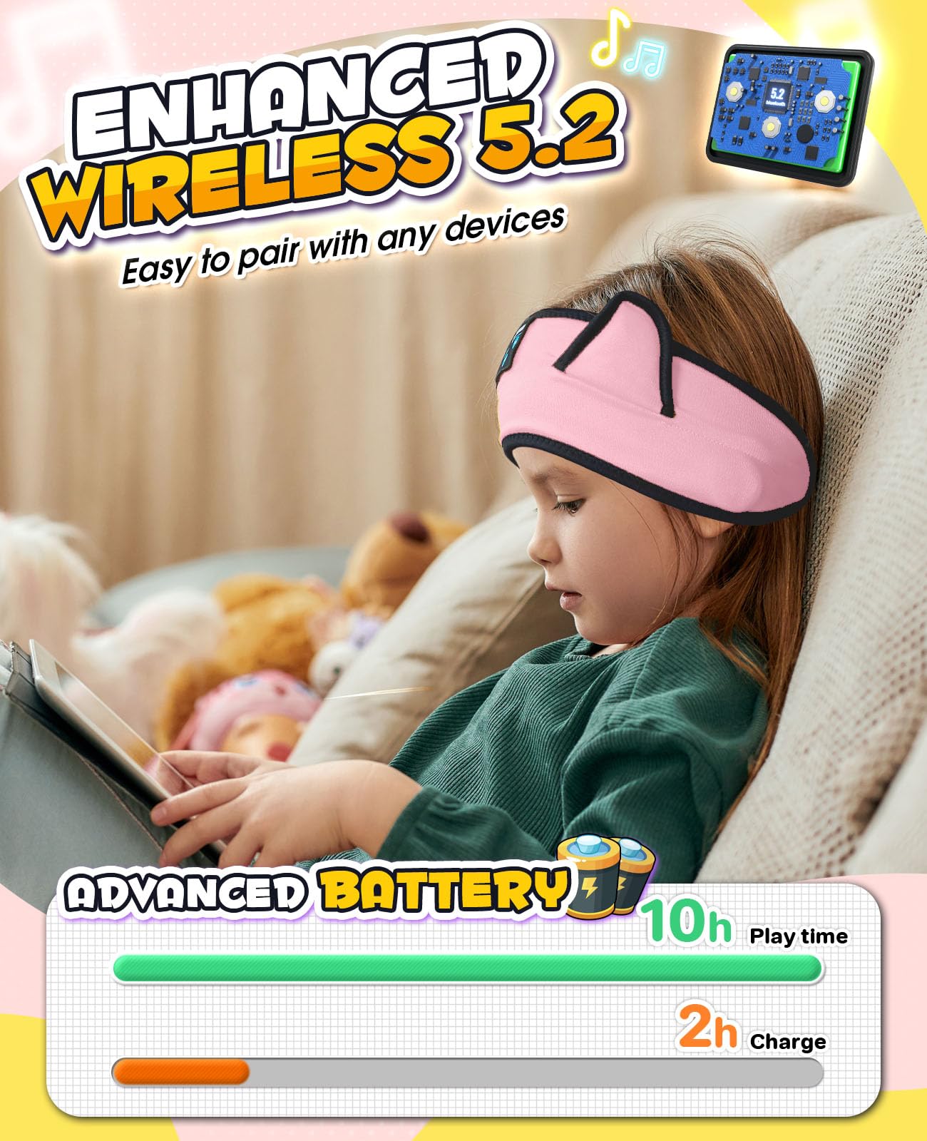 Foto 3 pulgar | Auriculares con Diadema Boodlab Kids Bluetooth Inalámbricos y con Cable - Venta Internacional