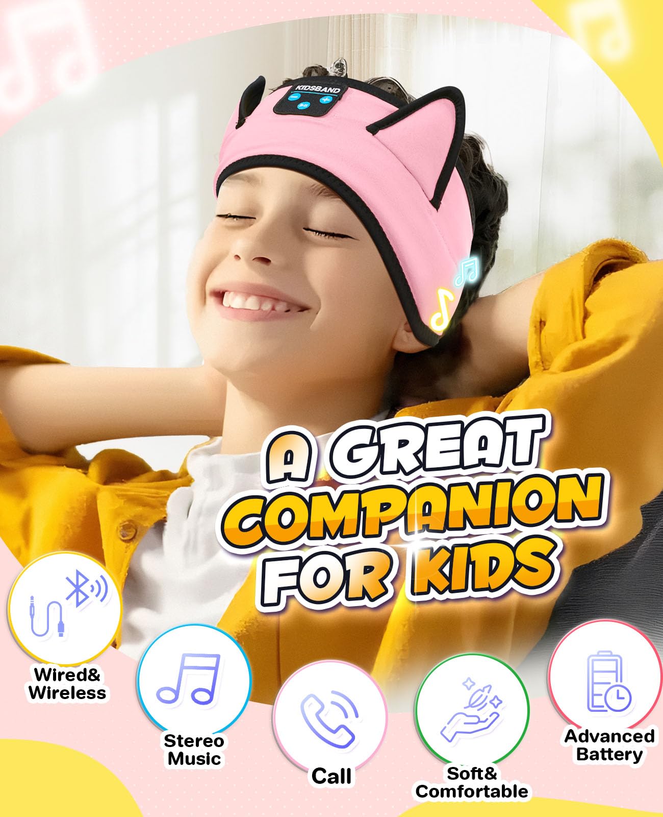 Foto 6 pulgar | Auriculares con Diadema Boodlab Kids Bluetooth Inalámbricos y con Cable - Venta Internacional