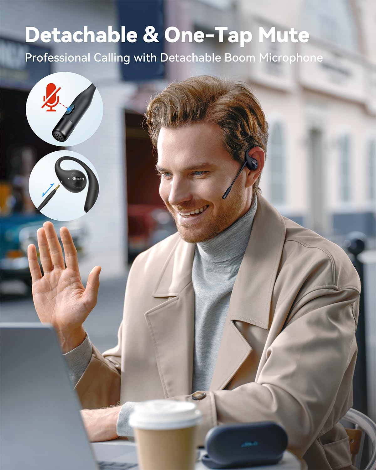 Foto 3 pulgar | Auriculares Abiertos Emeet Airflow Bluetooth 5.3 Con Micrófono - Venta Internacional.