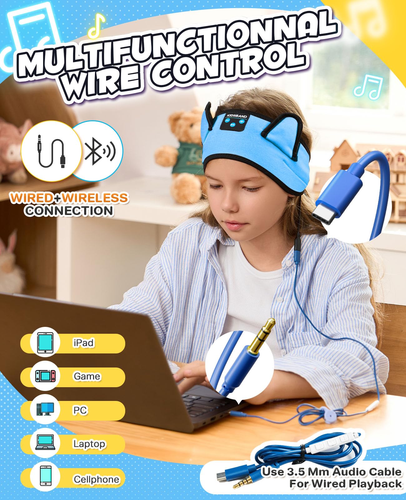 Foto 6 pulgar | Auriculares Con Diadema Boodlab Kids - Venta Internacional