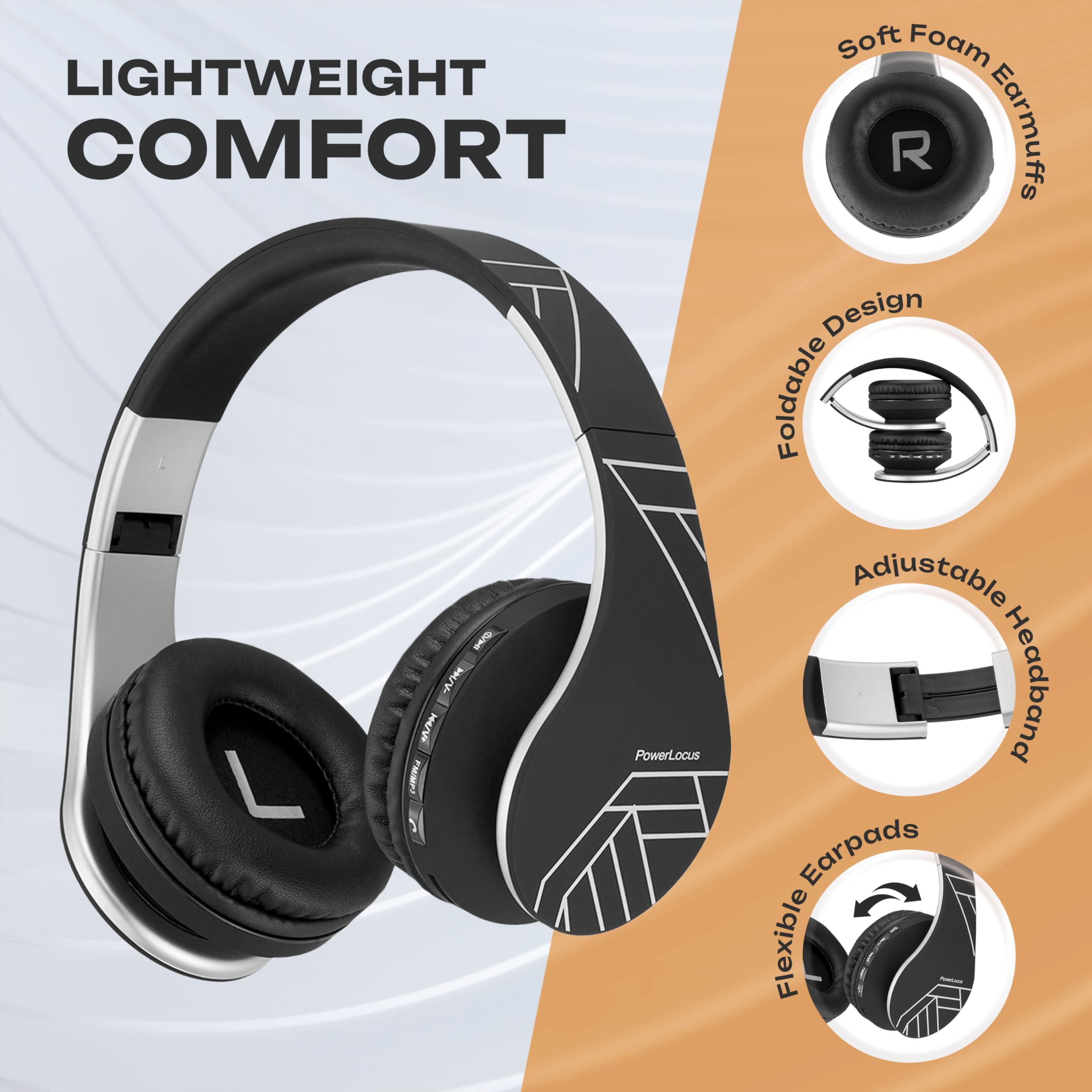 Foto 3 pulgar | Auriculares Powerlocus Inalámbricos Bluetooth Estéreo Para Colocar Sobre Las Orejas - Venta Internacional.