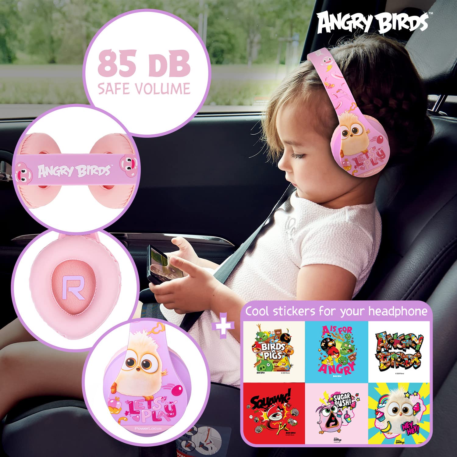 Foto 3 pulgar | Auriculares Powerlocus Angry Birds Edition Bluetooth Para Niños - Venta Internacional.