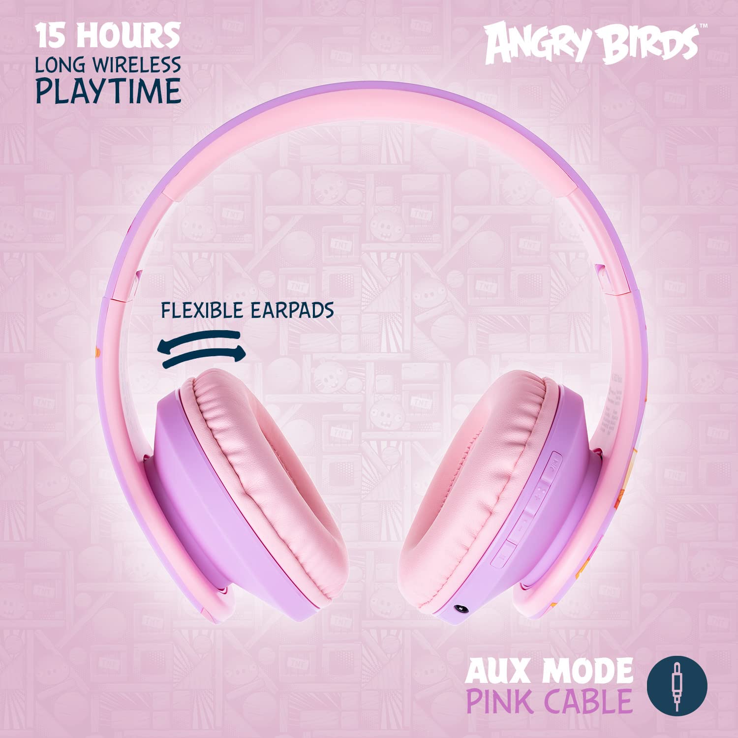 Foto 7 pulgar | Auriculares Powerlocus Angry Birds Edition Bluetooth Para Niños - Venta Internacional.