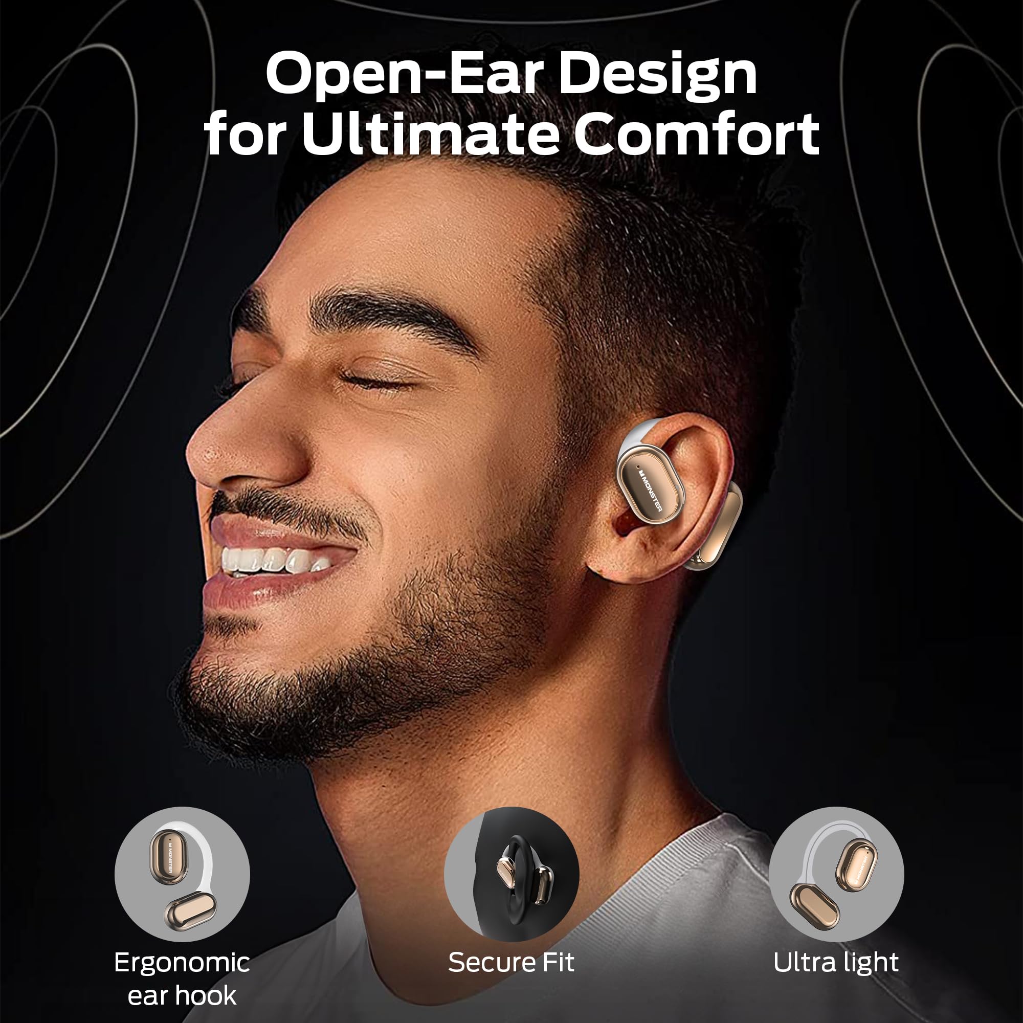 Foto 3 pulgar | Auriculares Open Ear Monster Open Free Ac100 Bluetooth 5.3 - Venta Internacional.