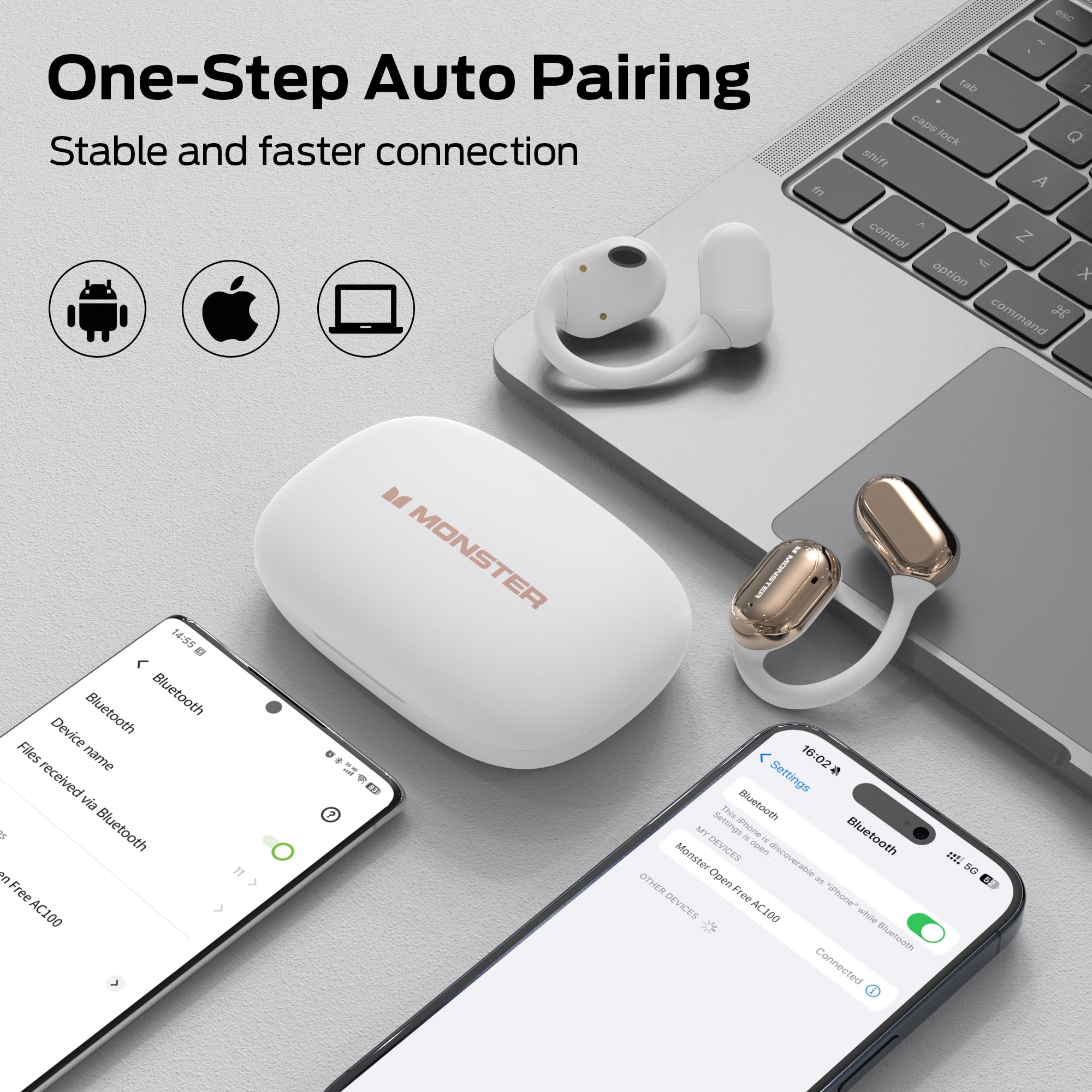 Foto 8 pulgar | Auriculares Open Ear Monster Open Free Ac100 Bluetooth 5.3 - Venta Internacional.
