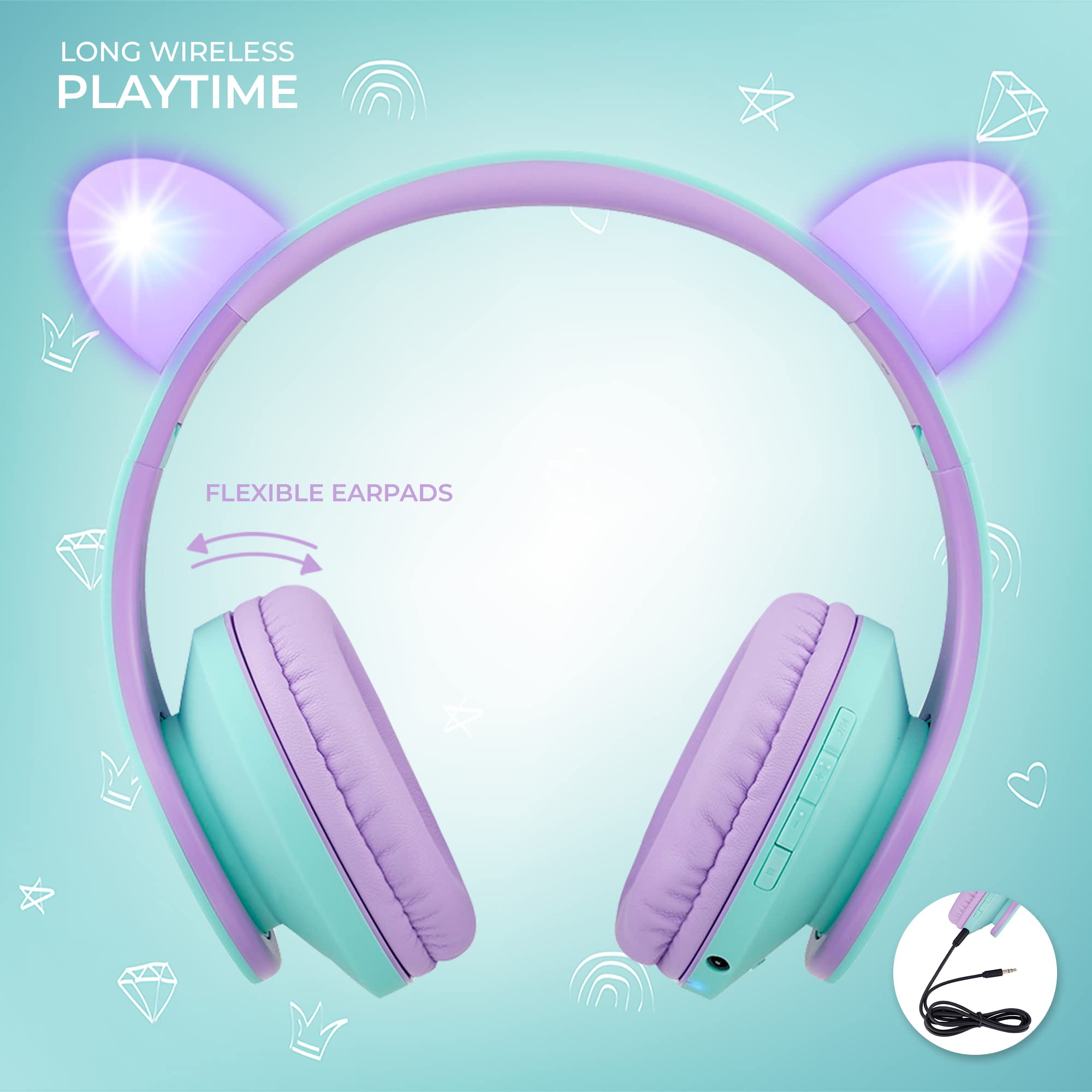 Foto 7 pulgar | Auriculares Powerlocus Para Niños Con Bluetooth 5.0 85db - Venta Internacional.
