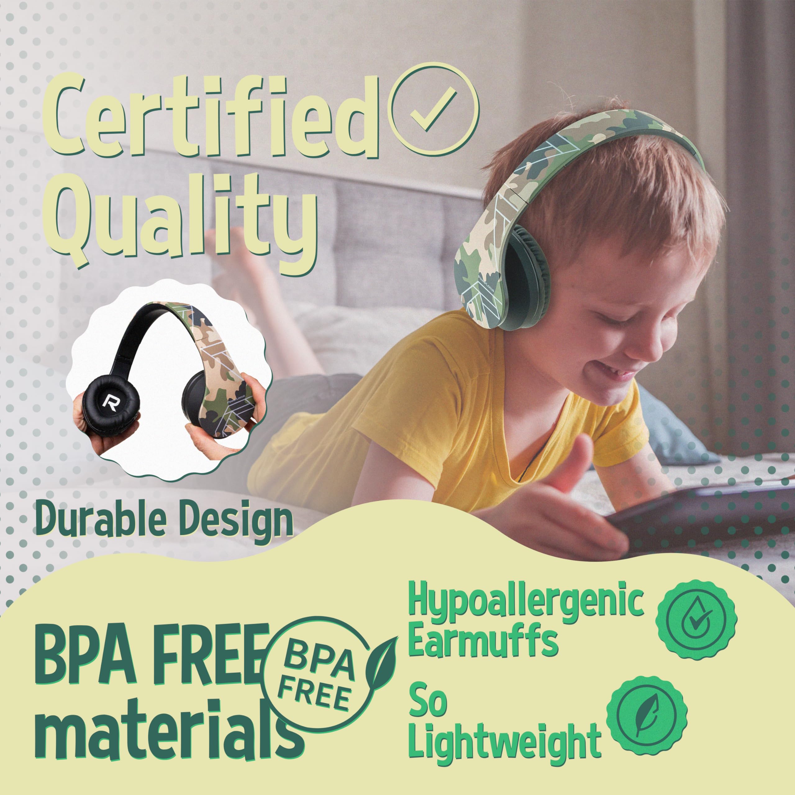 Foto 4 pulgar | Auriculares Powerlocus P2 Para Niños, Supraaurales, Bluetooth 5.0, 85 Db - Venta Internacional.