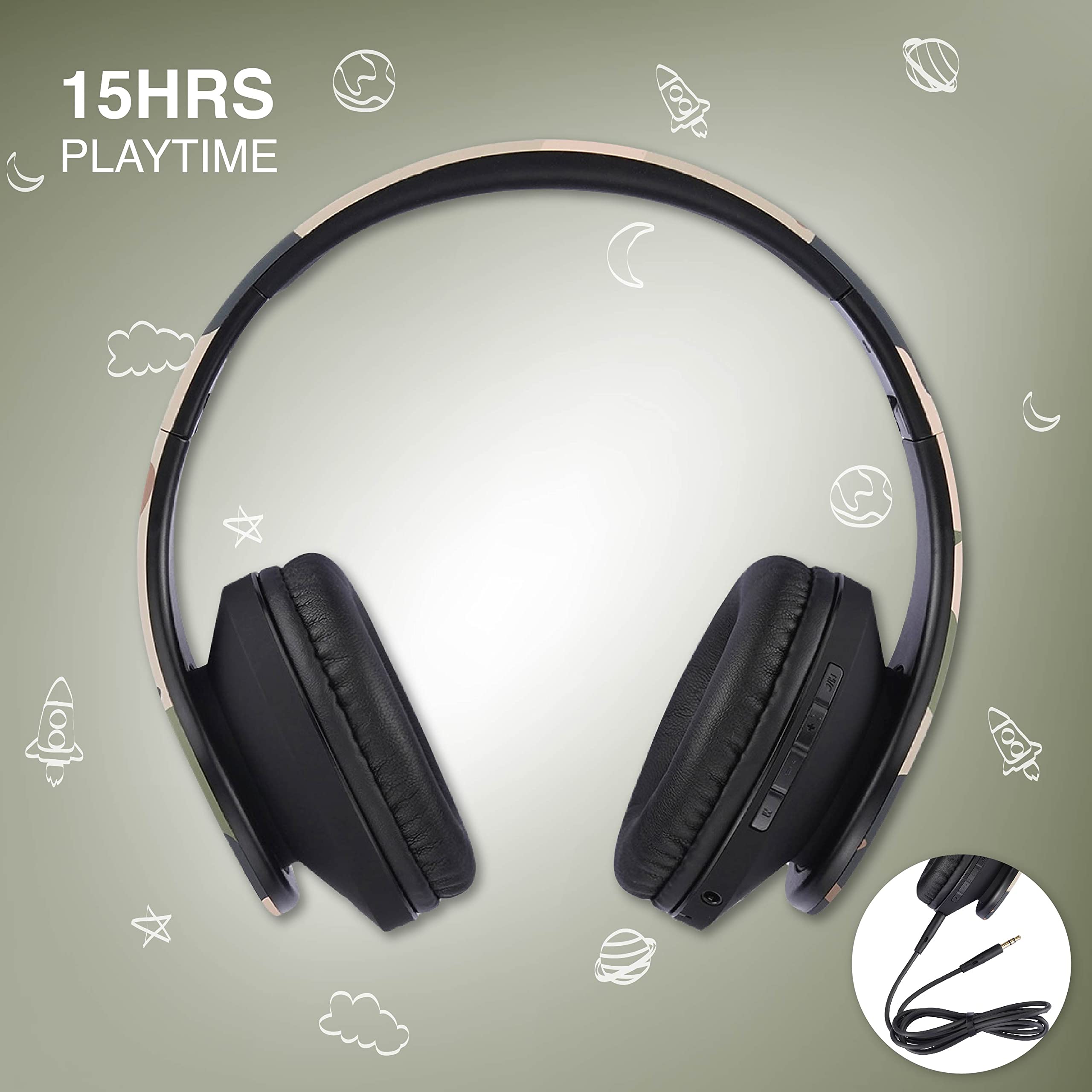 Foto 6 pulgar | Auriculares Powerlocus P2 Para Niños, Supraaurales, Bluetooth 5.0, 85 Db - Venta Internacional.