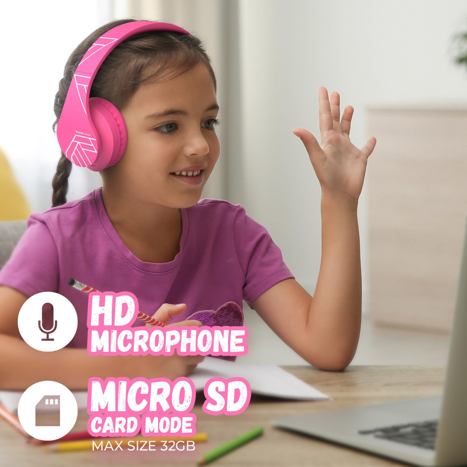 Foto 4 pulgar | Auriculares Inalámbricos Powerlocus P2 Bluetooth Para Niños Con Micrófono De 85 Db - Venta Internacional.