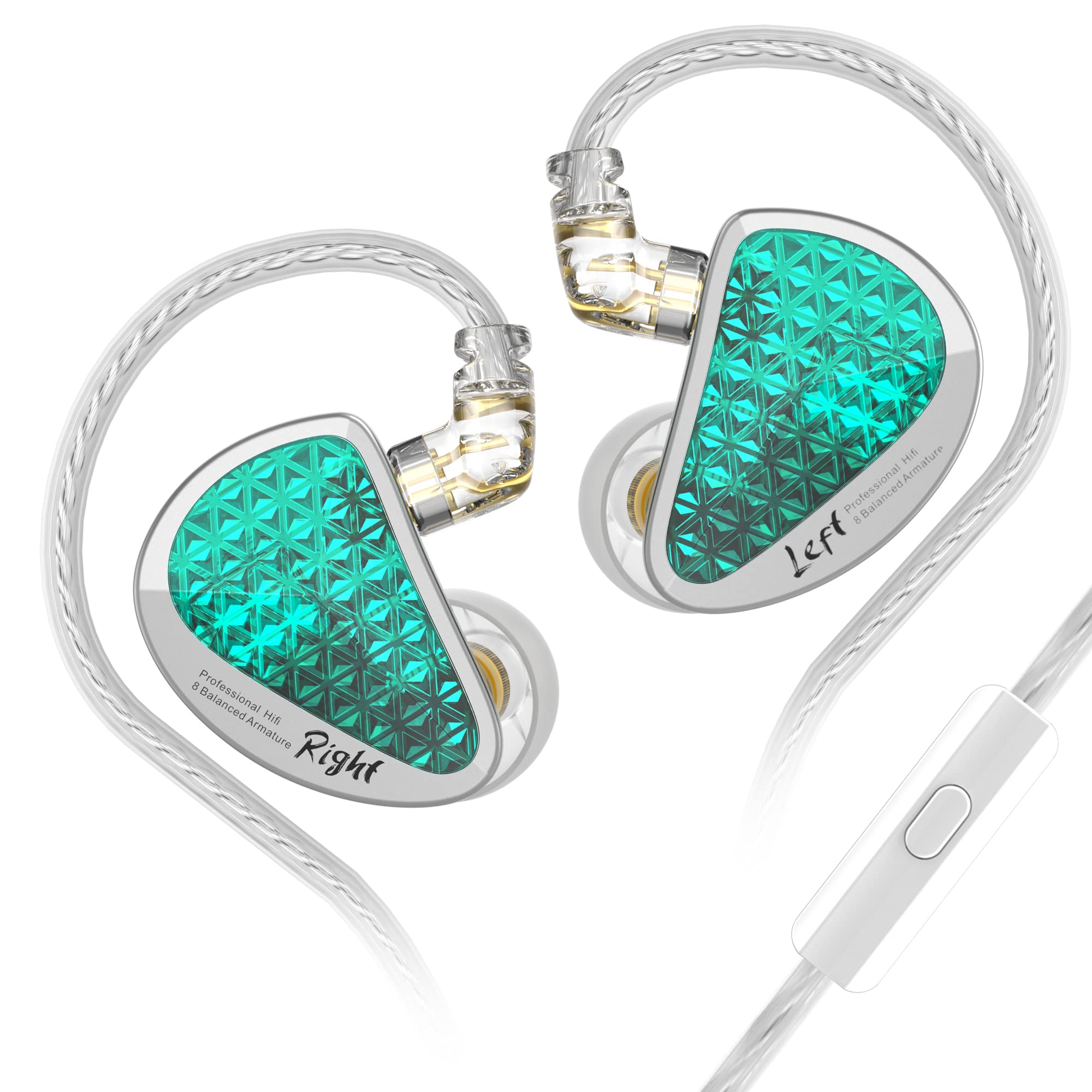 Auriculares Kz As16 Pro 8 Balance Armatures Con Micrófono, Color Cian - Venta Internacional.