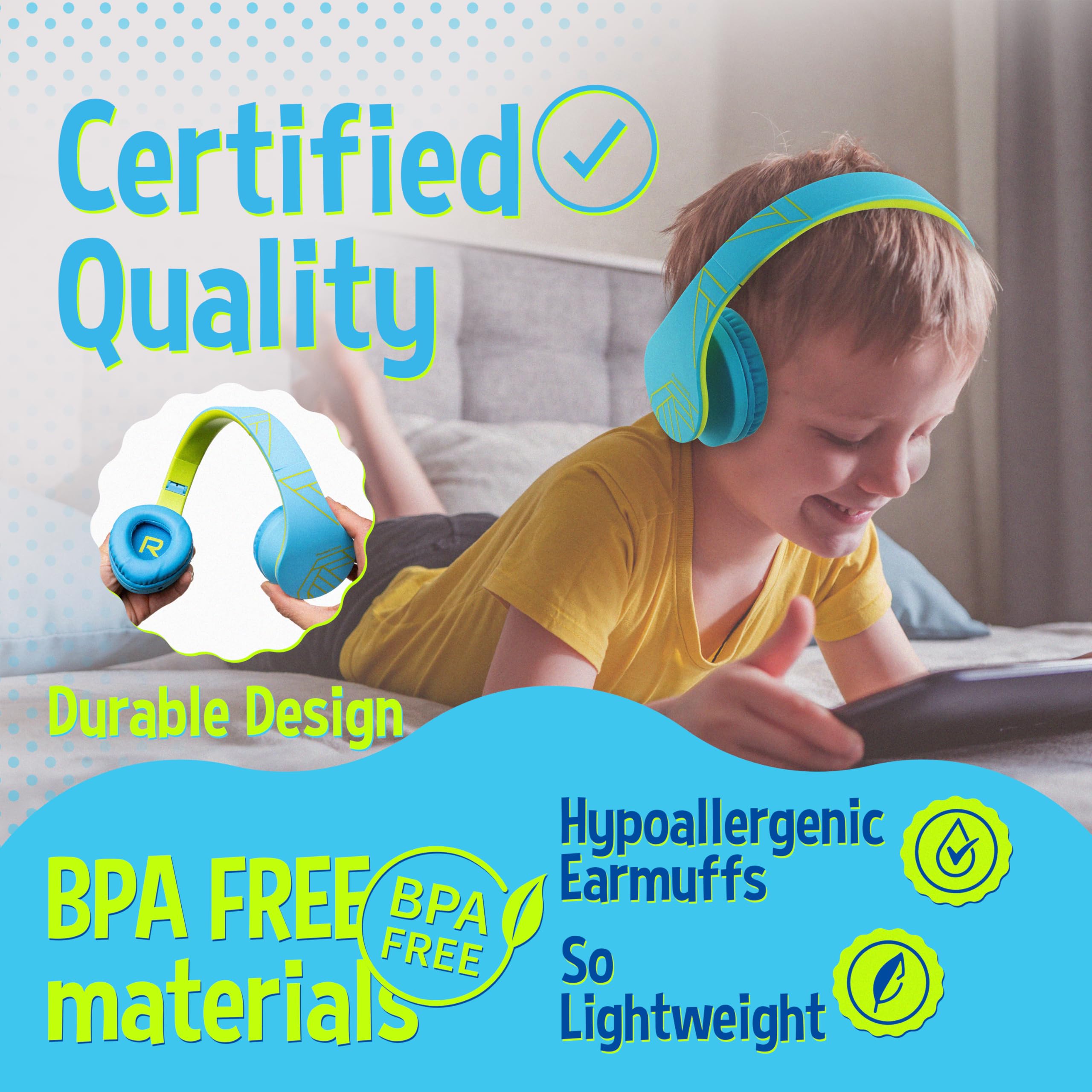 Foto 4 pulgar | Auriculares Powerlocus P2 Para Niños, Supraaurales, Bluetooth 5.0, 85 Db - Venta Internacional.