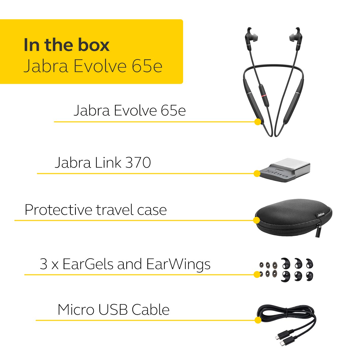 Foto 8 pulgar | Auriculares Jabra Evolve 65e Uc & Link 370 Bluetooth Con Micrófono - Venta Internacional