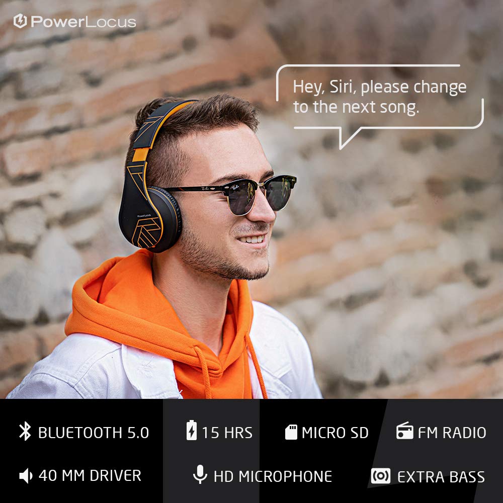 Foto 5 pulgar | Auriculares Supraaurales Bluetooth Powerlocus Inalámbricos Negro - Venta Internacional