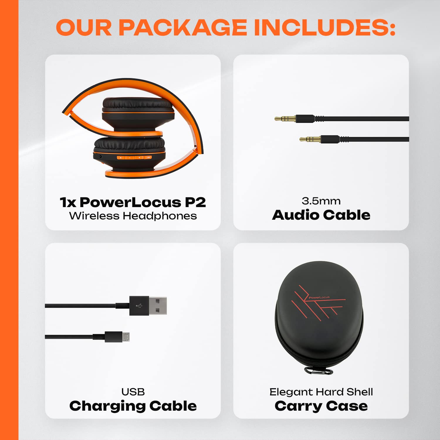 Foto 8 pulgar | Auriculares Supraaurales Bluetooth Powerlocus Inalámbricos Negro - Venta Internacional