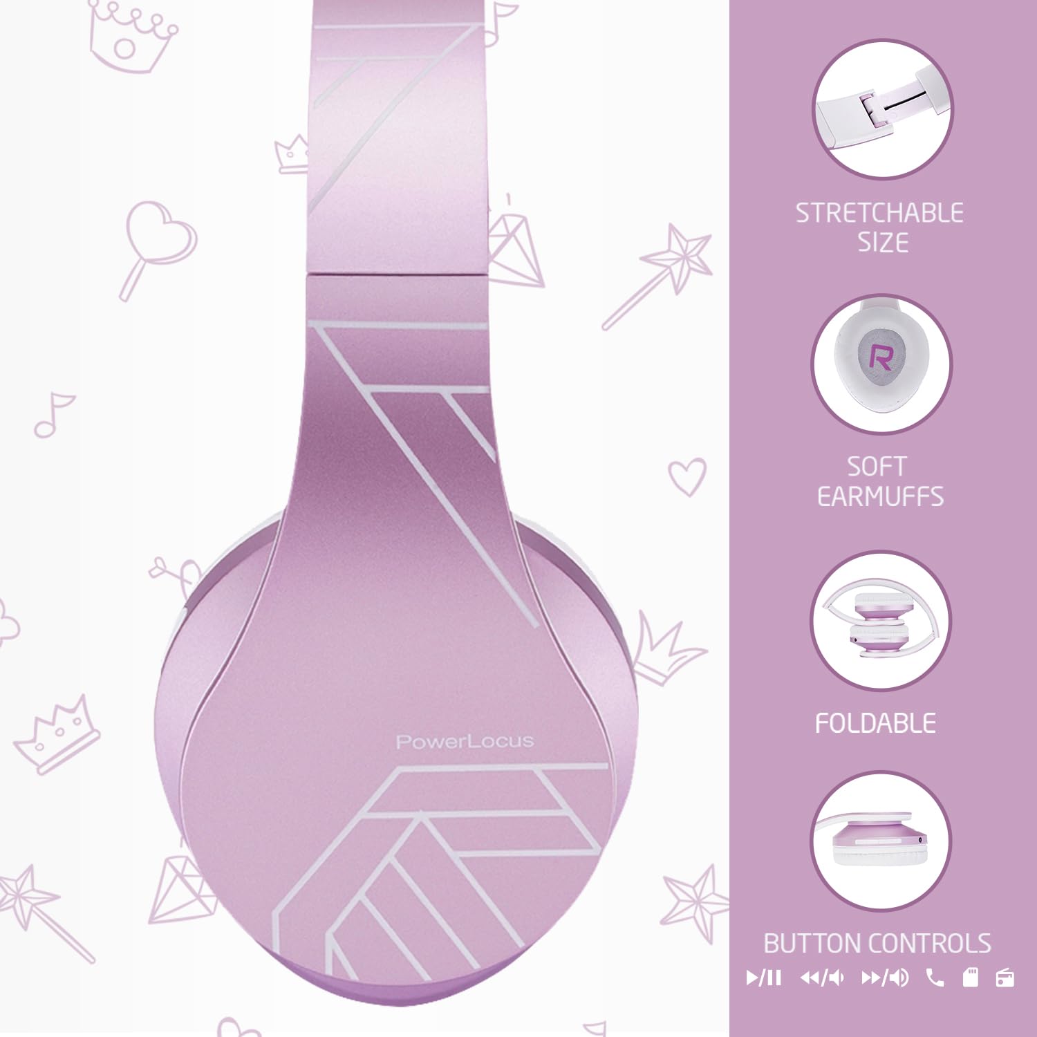 Foto 3 pulgar | Auriculares Inalámbricos Powerlocus P2 Bluetooth Para Niños Con Micrófono De 85 Db - Venta Internacional.