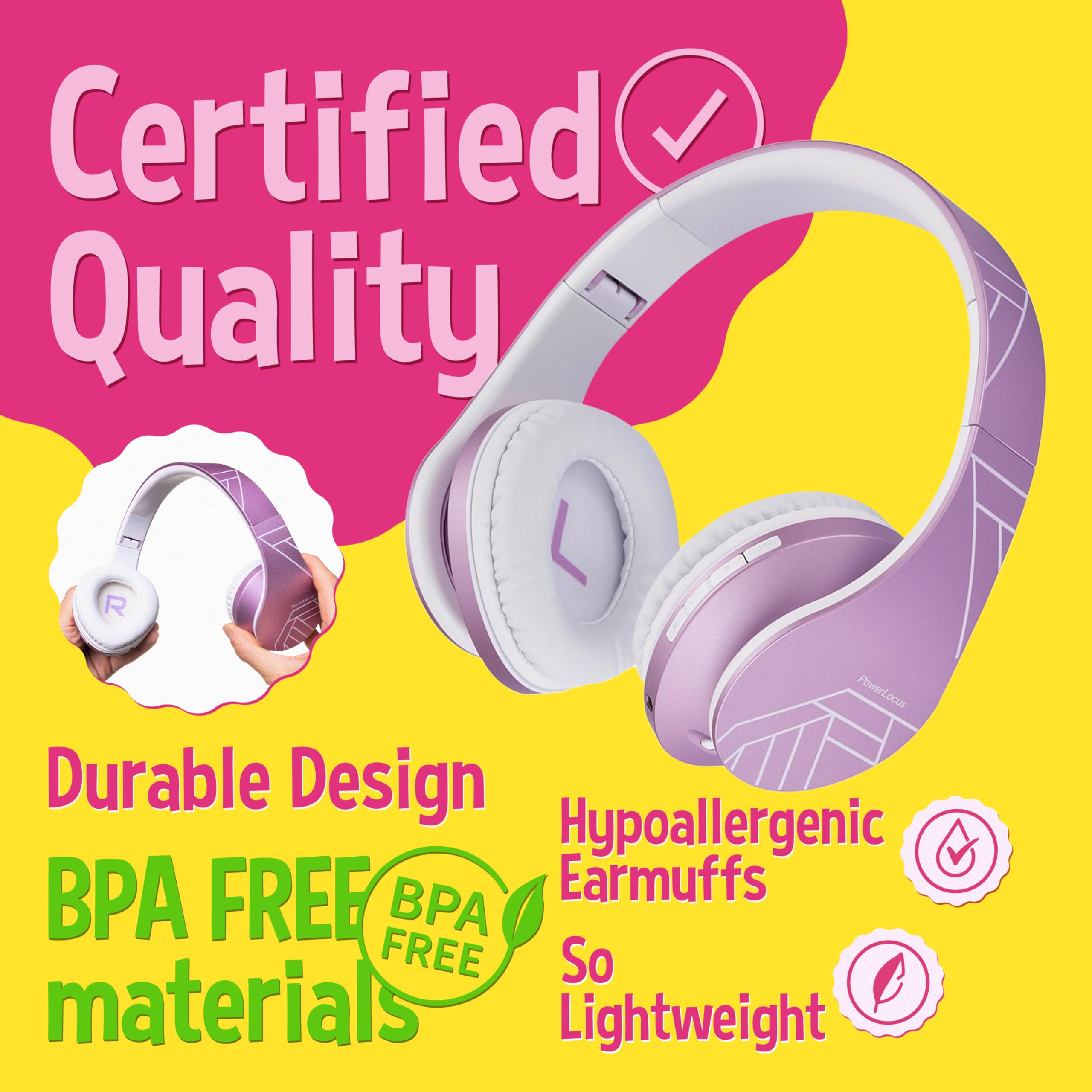 Foto 4 pulgar | Auriculares Inalámbricos Powerlocus P2 Bluetooth Para Niños Con Micrófono De 85 Db - Venta Internacional.