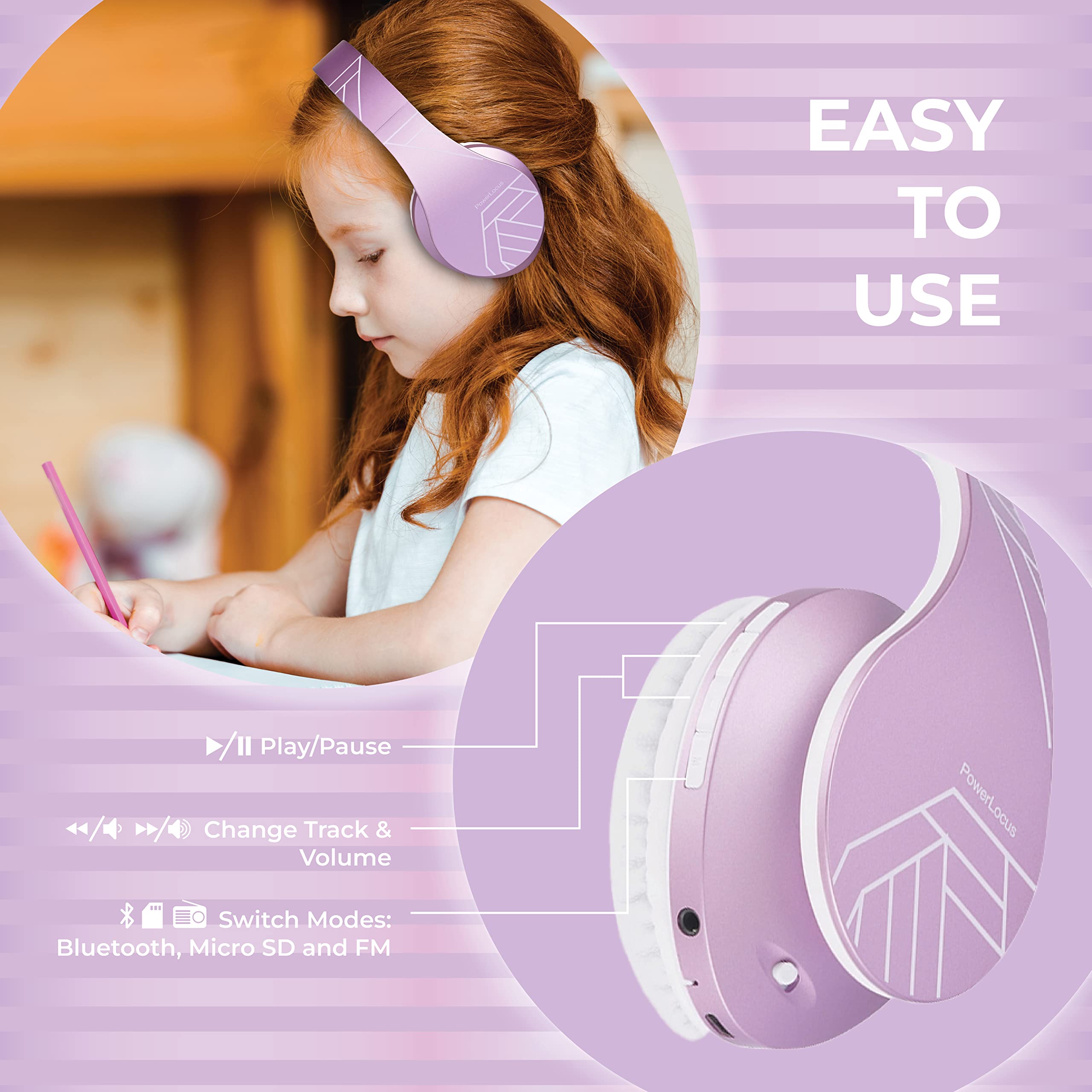 Foto 8 pulgar | Auriculares Inalámbricos Powerlocus P2 Bluetooth Para Niños Con Micrófono De 85 Db - Venta Internacional.