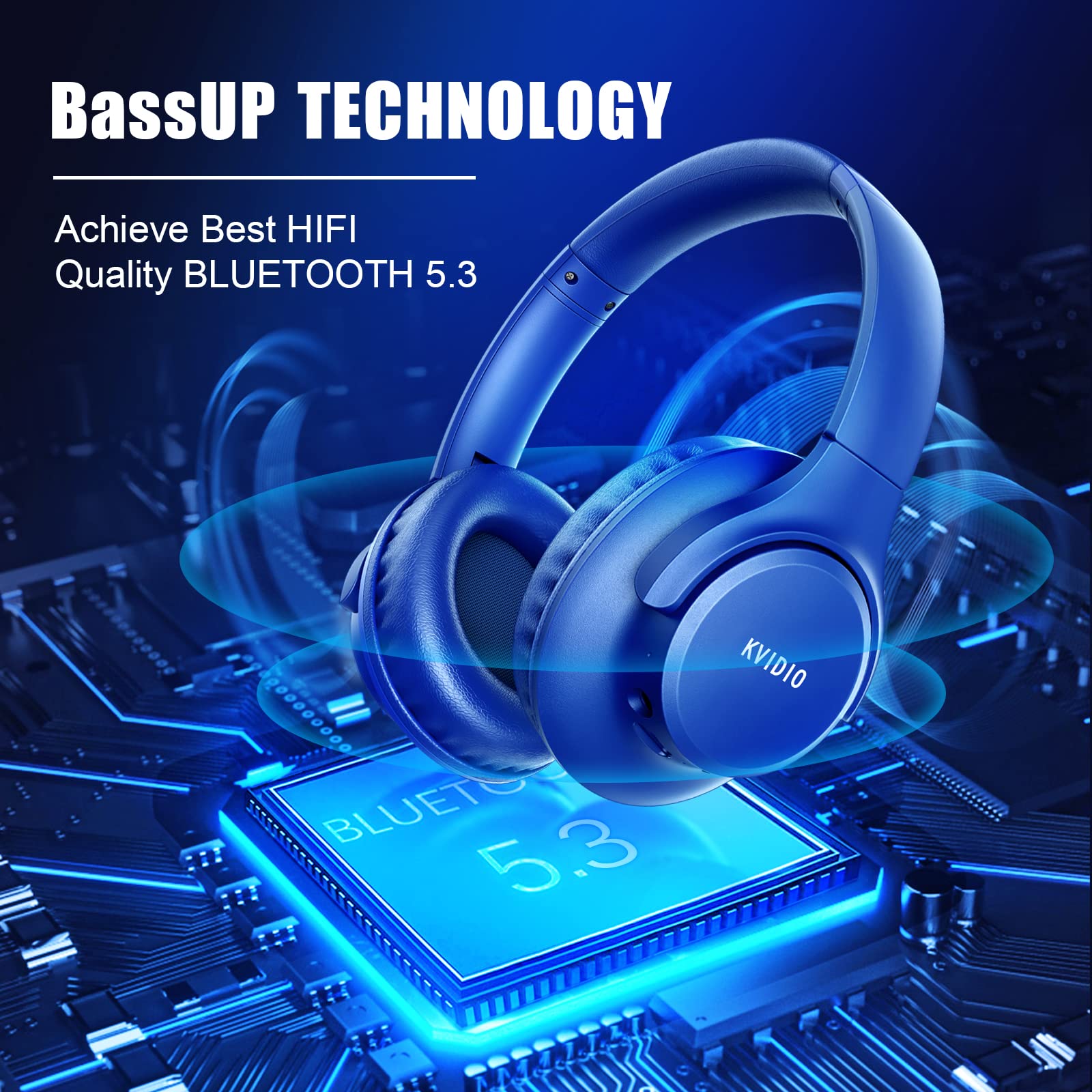 Foto 3 pulgar | Auriculares Bluetooth Kvidio Over Ear - Venta Internacional