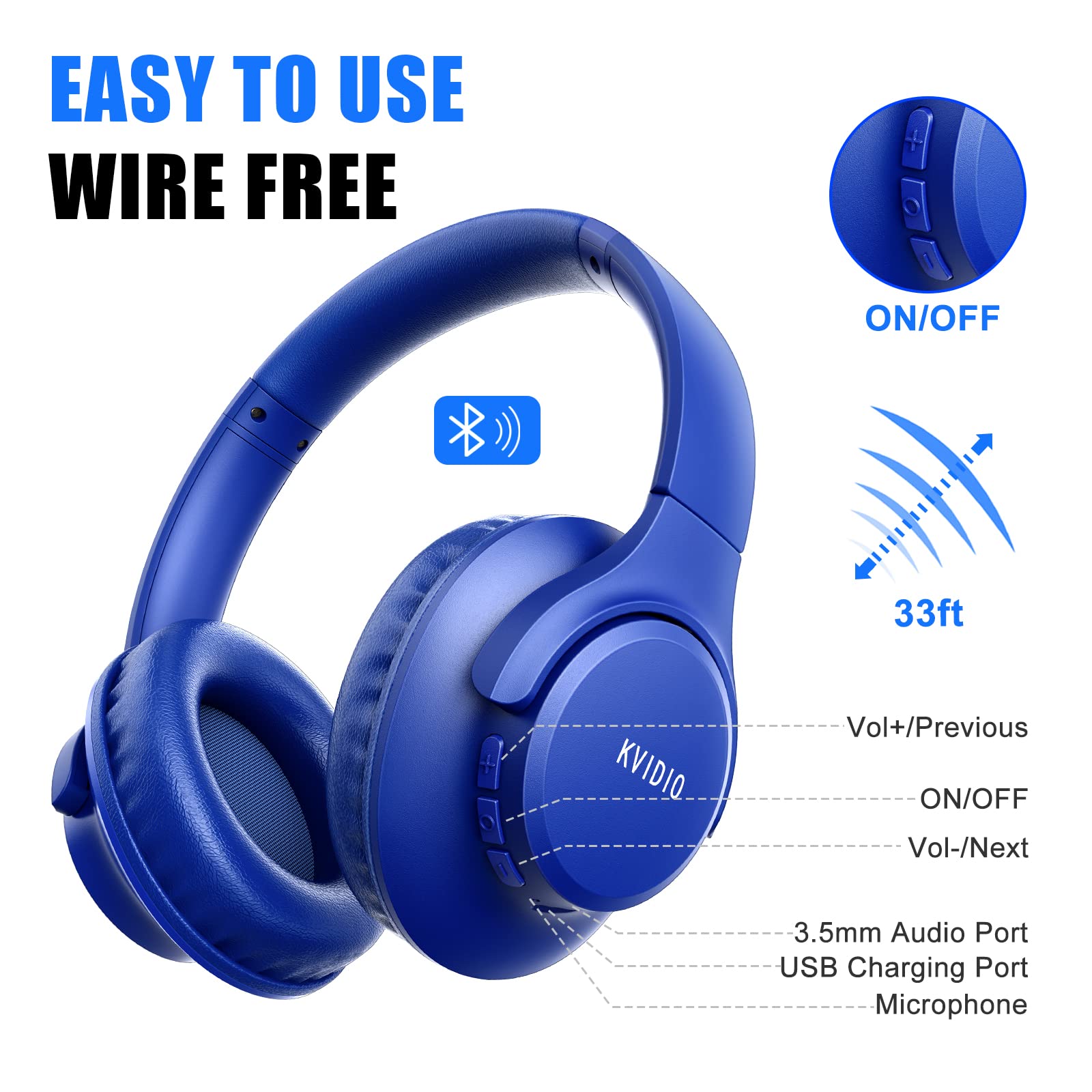 Foto 8 pulgar | Auriculares Bluetooth Kvidio Over Ear - Venta Internacional