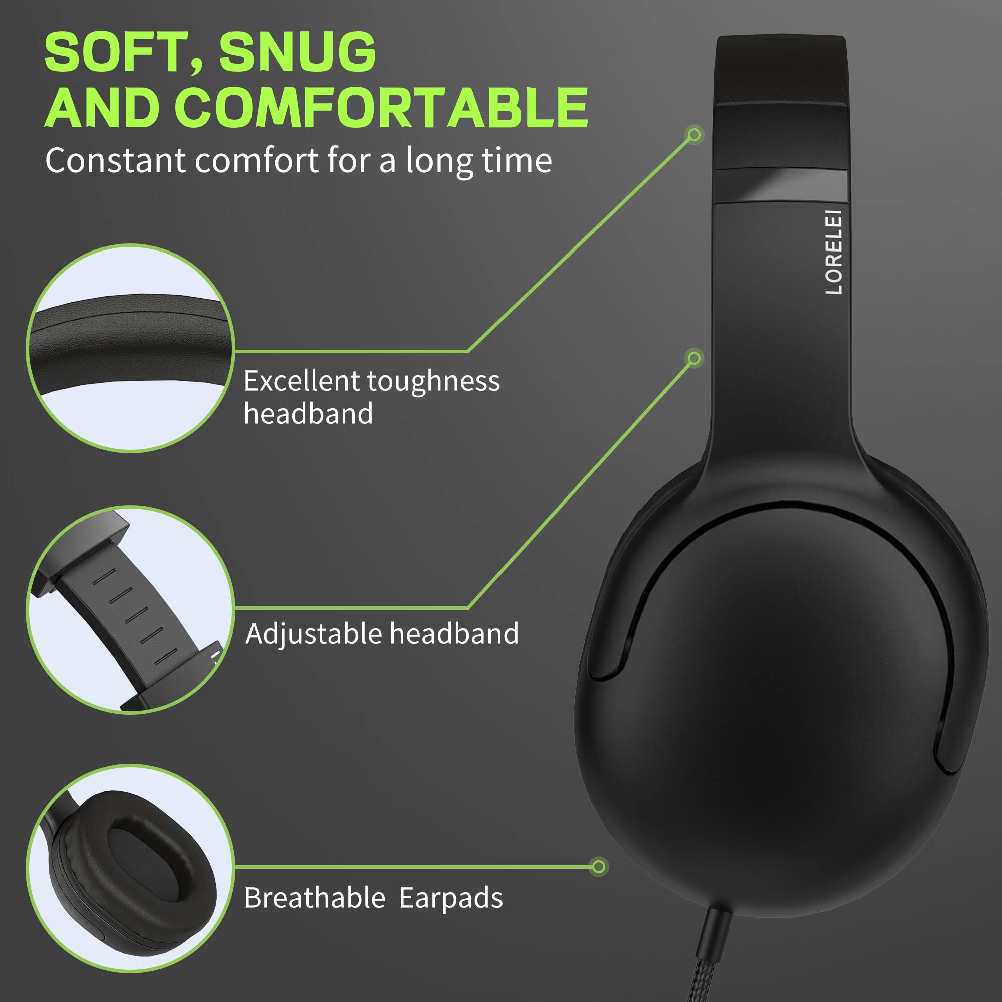 Foto 3 pulgar | Auriculares Lorelei E5 con Cable Plegables para Niños - Venta Internacional