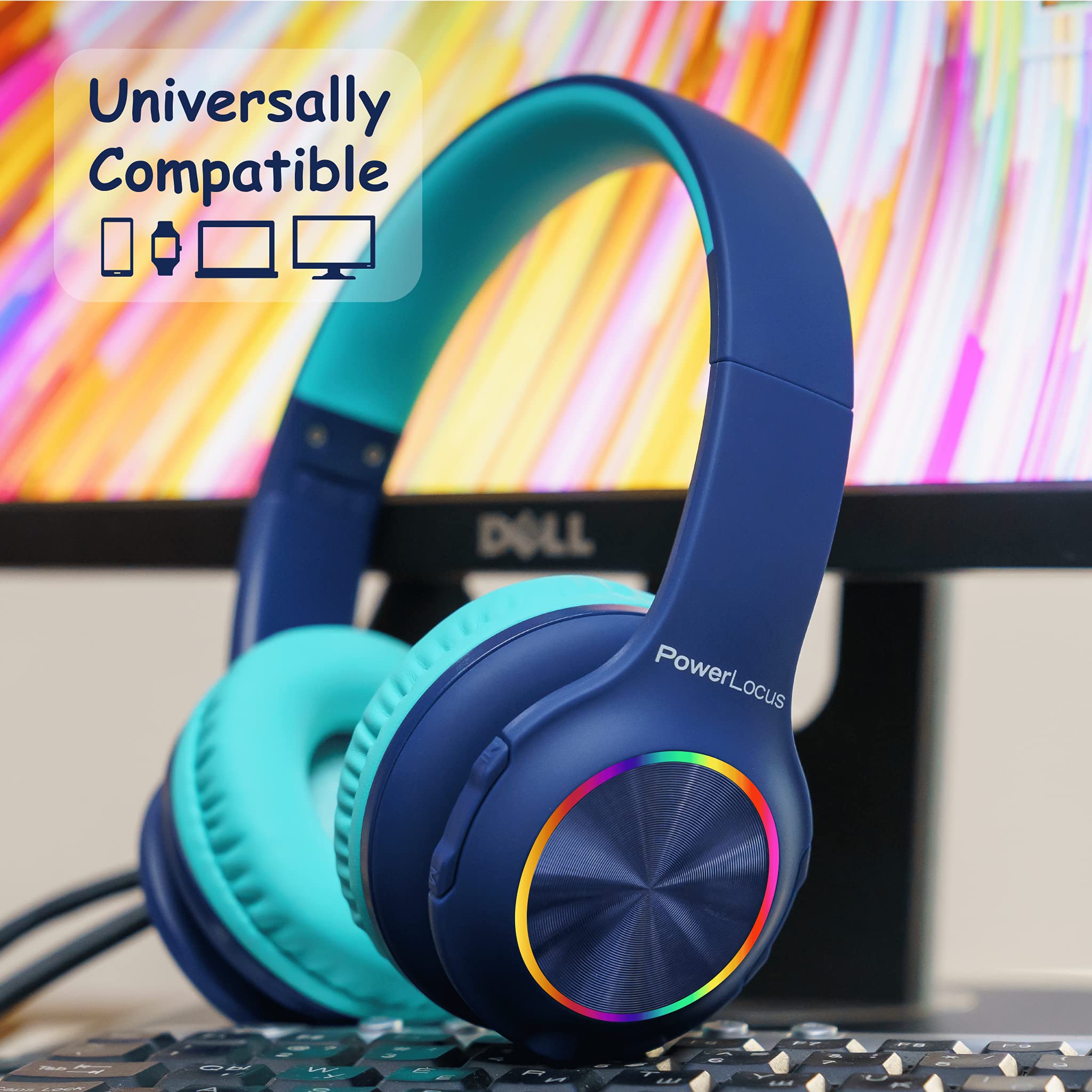 Foto 5 pulgar | Auriculares Bluetooth Powerlocus Led Para Niños Con Luces Led - Venta Internacional.