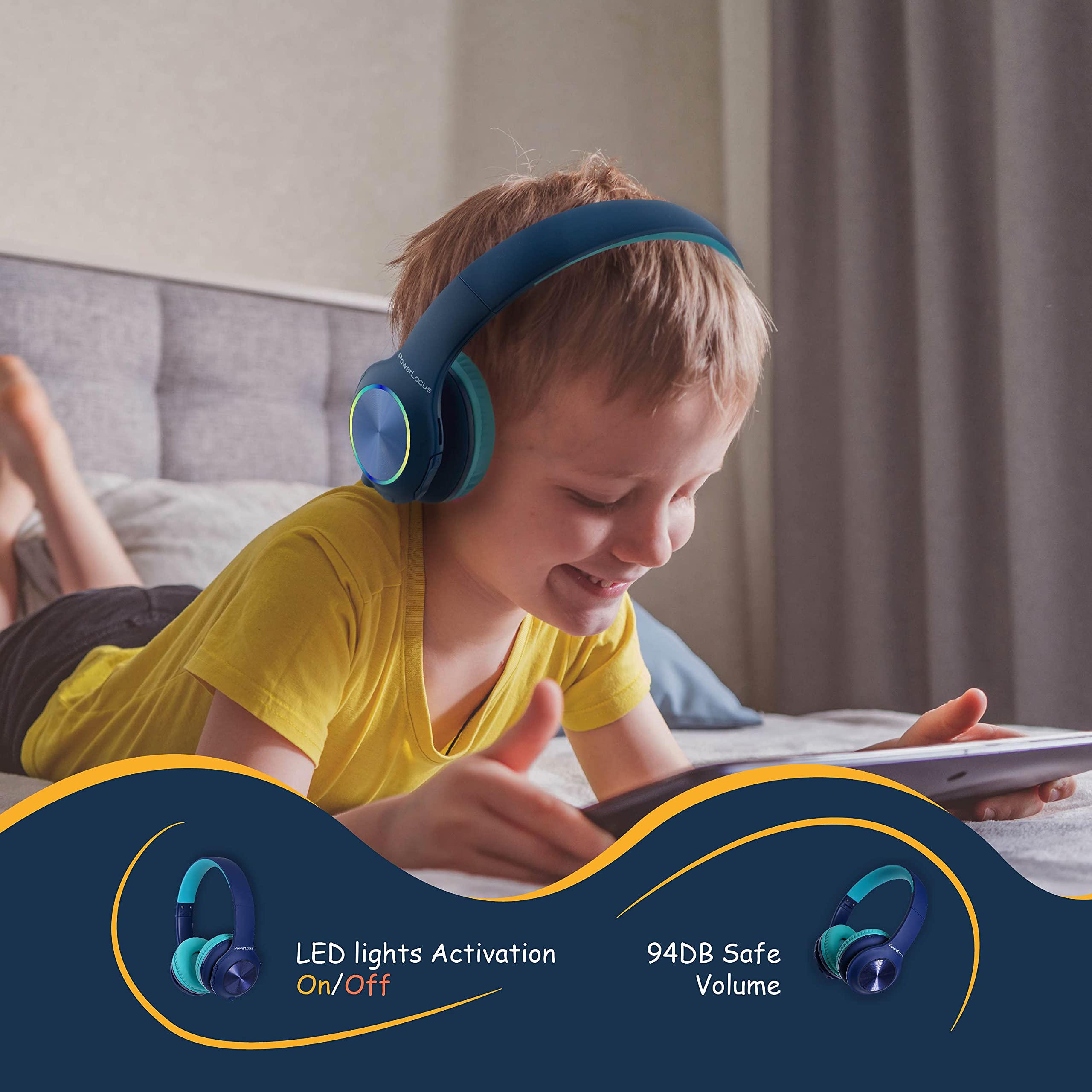 Foto 6 pulgar | Auriculares Bluetooth Powerlocus Led Para Niños Con Luces Led - Venta Internacional.