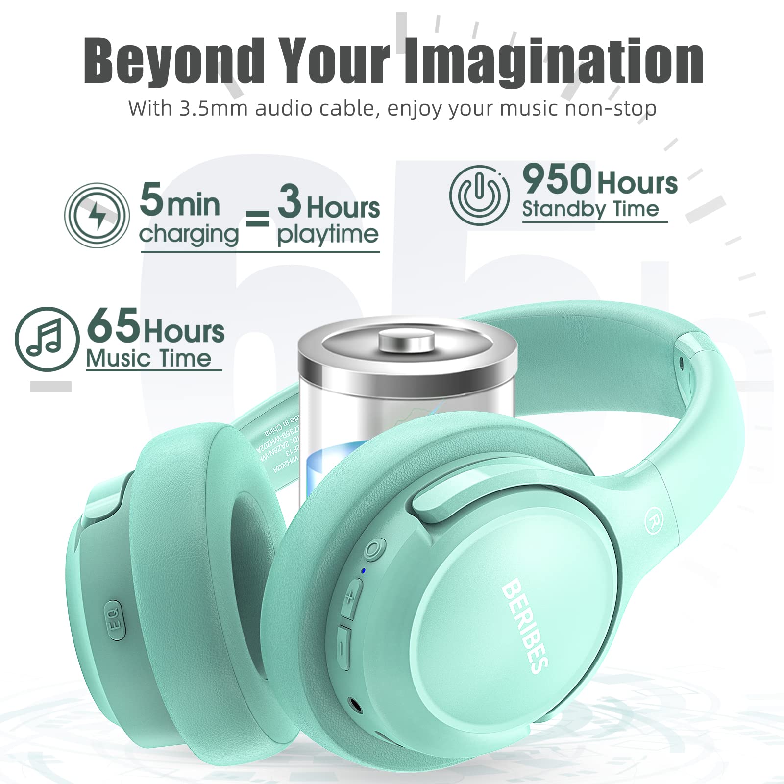Foto 4 pulgar | Auriculares Inalámbricos Beribes 65h Playtime Con 6 Modos De Ecualización Verde - Venta Internacional