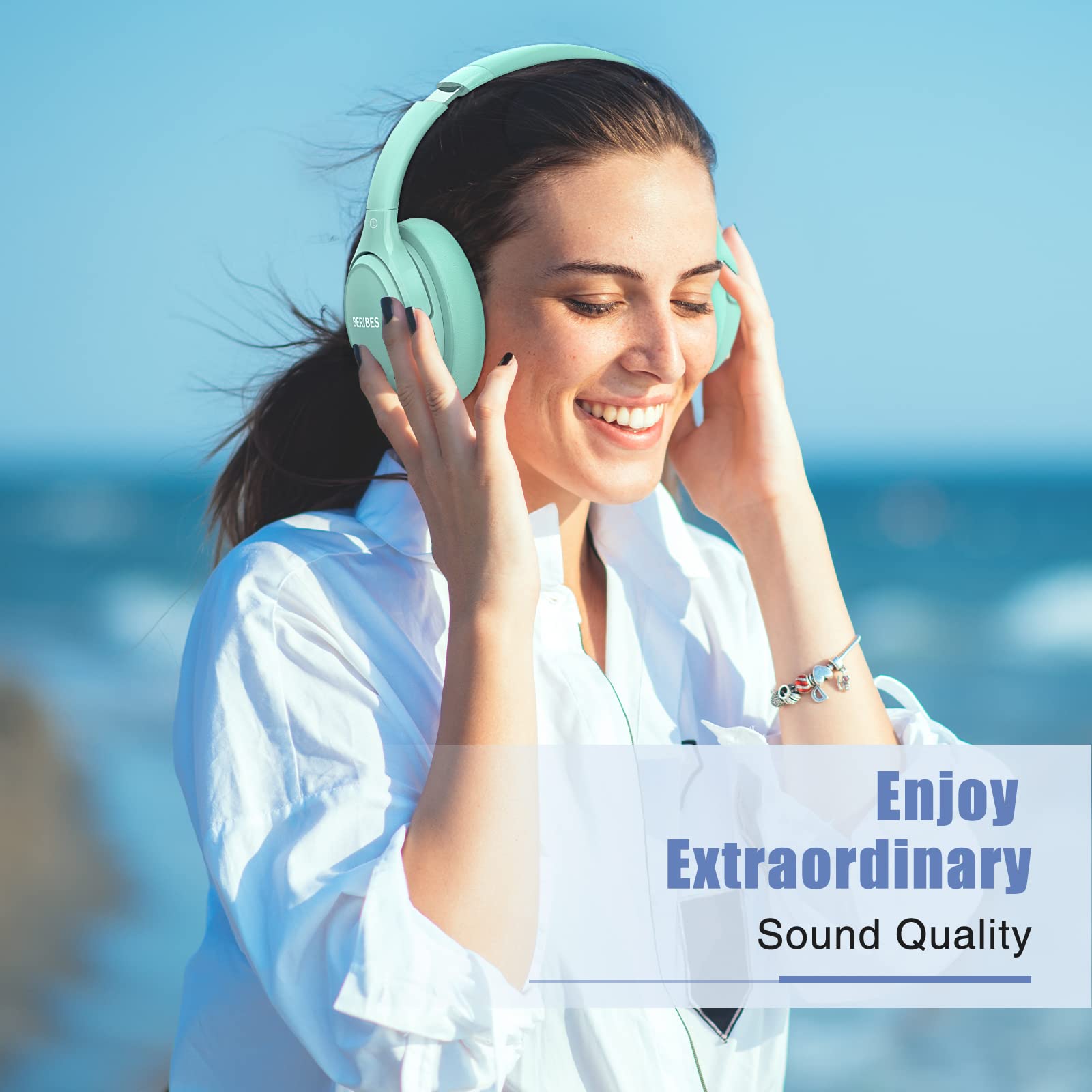 Foto 5 | Auriculares Inalámbricos Beribes 65h Playtime Con 6 Modos De Ecualización Verde - Venta Internacional