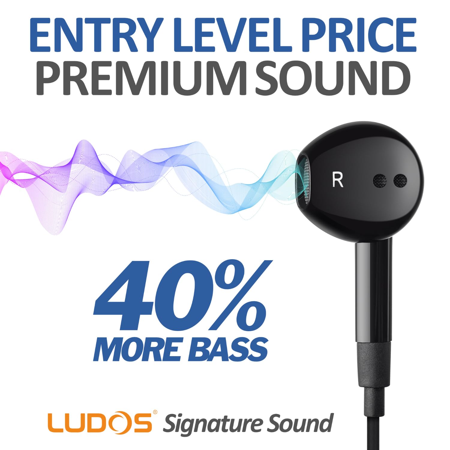 Foto 4 pulgar | Auriculares Intraurales Ludos Ferox con Cable y Micrófono - Venta Internacional