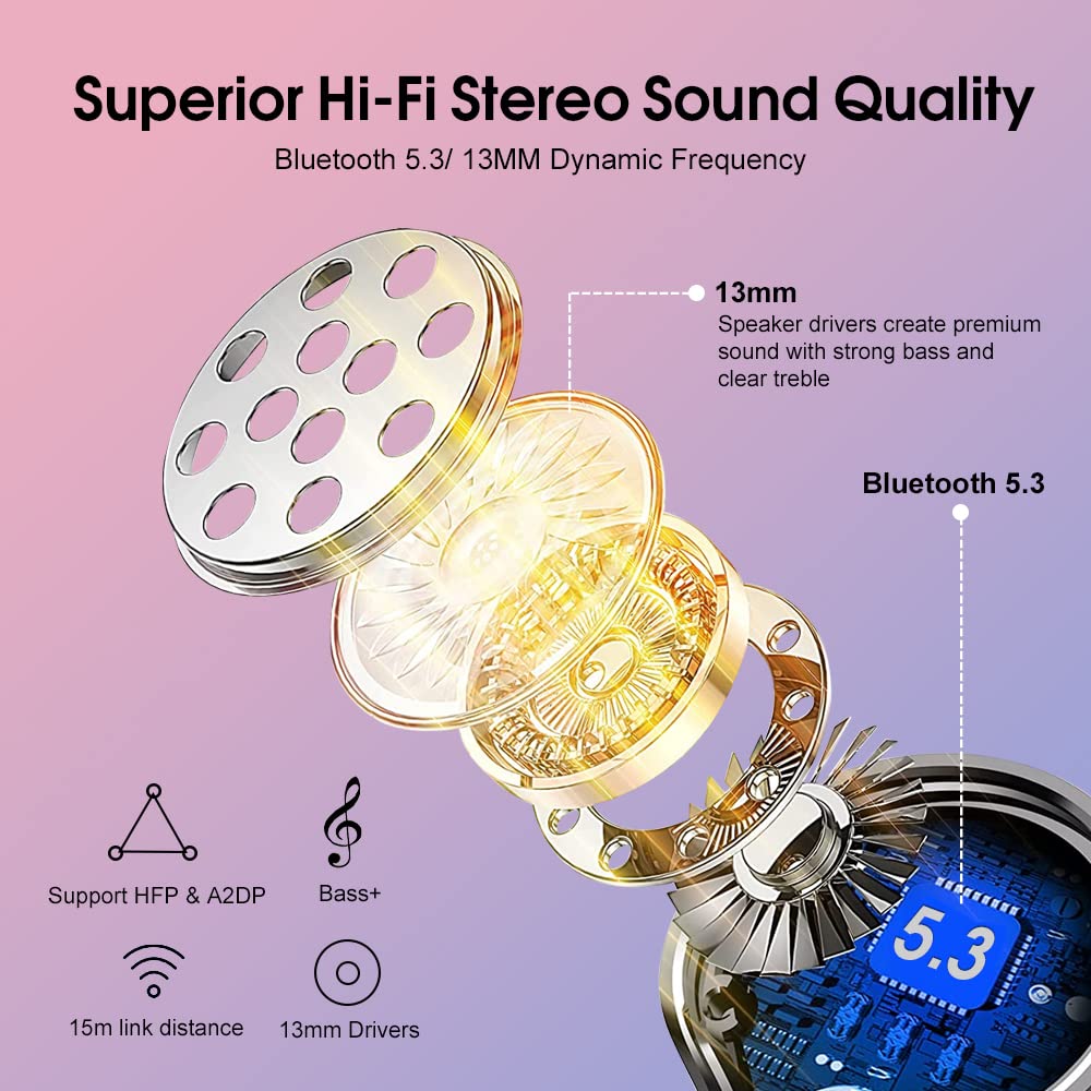 Foto 4 pulgar | Auriculares Inalámbricos Oyib Md058a Bluetooth 5.3 Oro Rosa - Venta Internacional