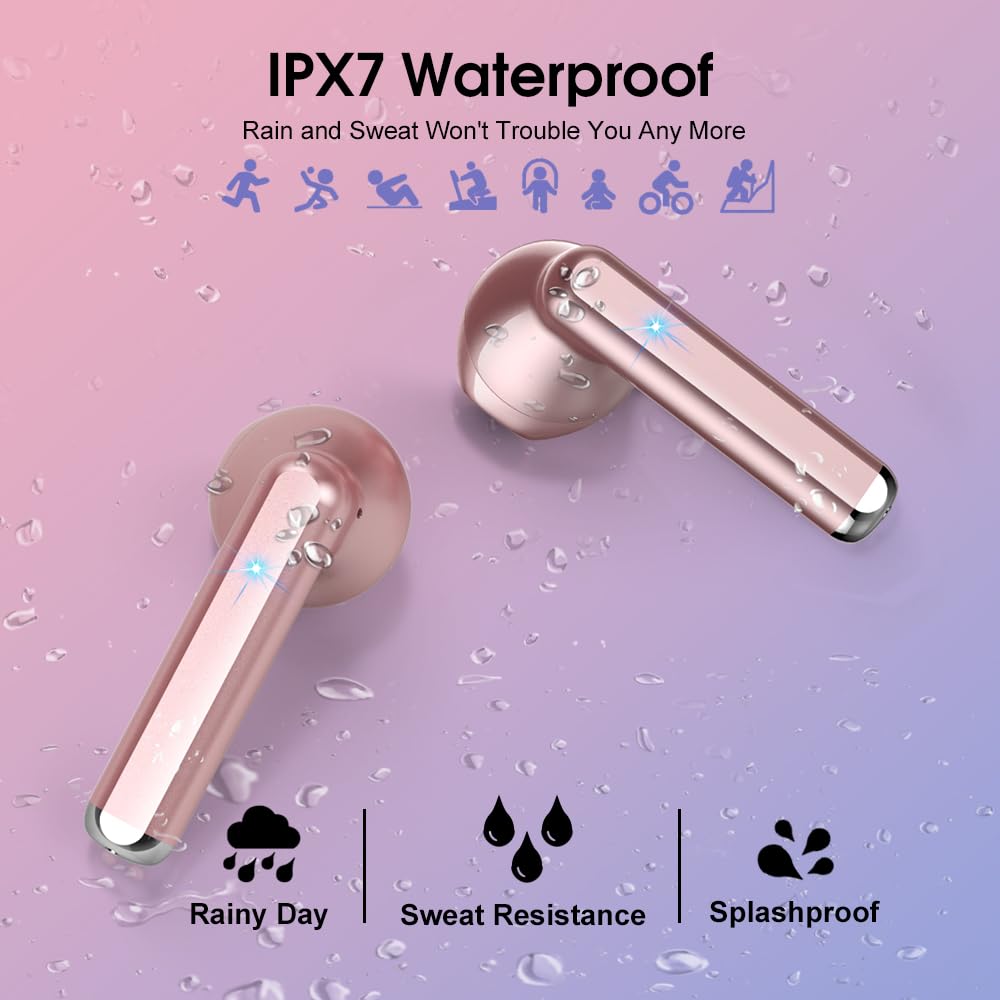 Foto 8 pulgar | Auriculares Inalámbricos Oyib Md058a Bluetooth 5.3 Oro Rosa - Venta Internacional