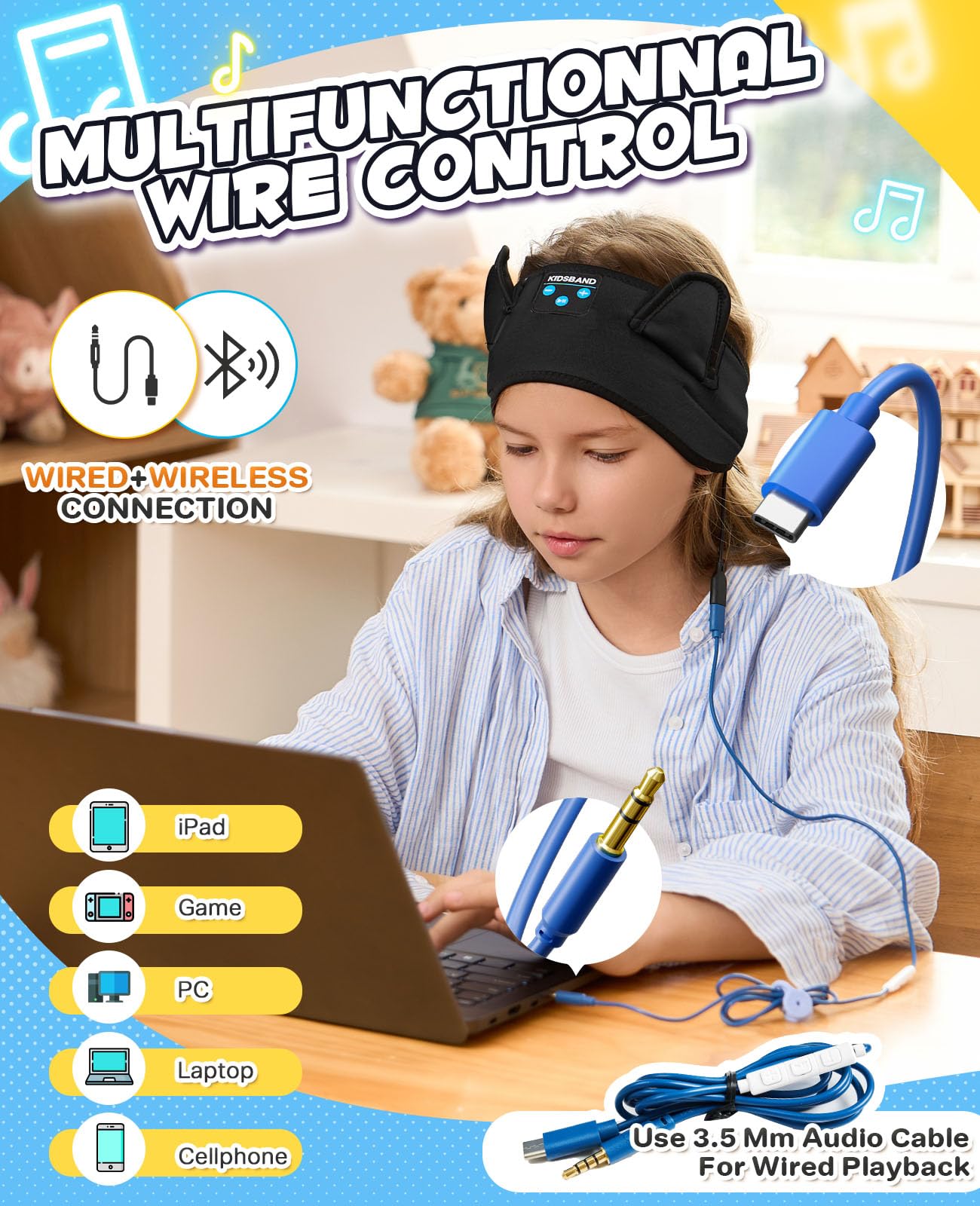 Foto 4 pulgar | Tiara para Dormir Boodlab con Audífonos-Venta Internacional