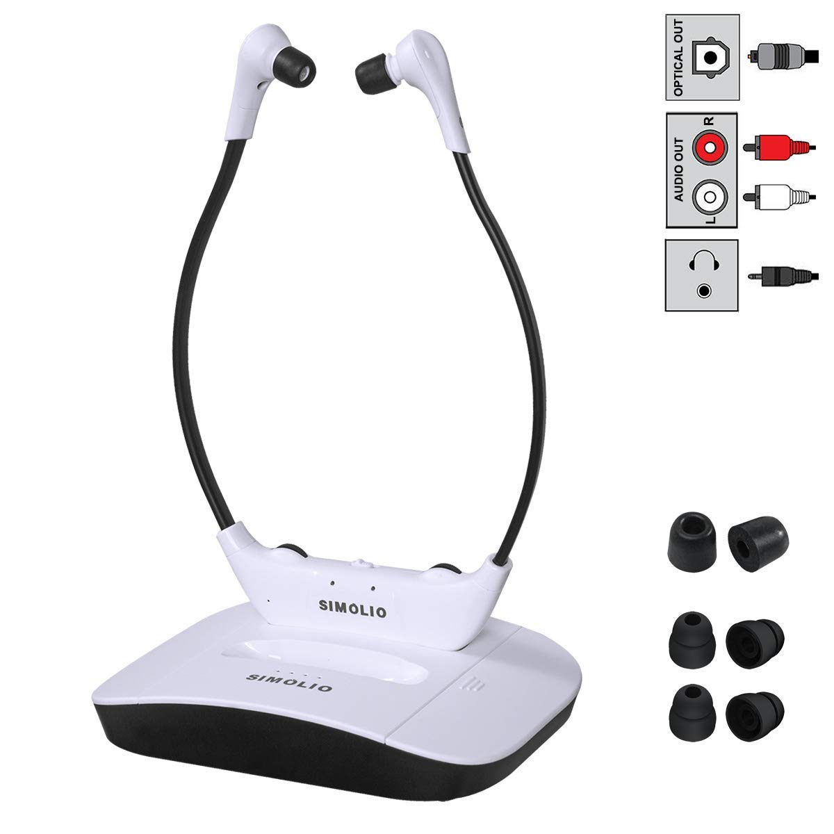 Foto 2 pulgar | Auriculares Inalámbricos Simolio 2.4g Digital Tv Con Batería De Repuesto - Venta Internacional.