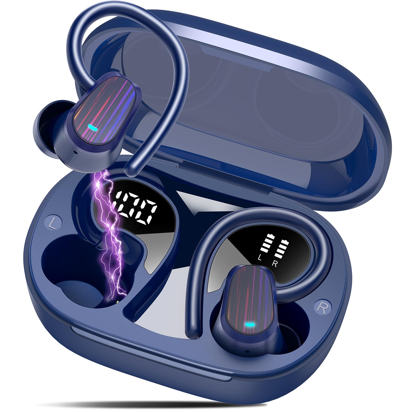 Auriculares Inalámbricos Oyib Bluetooth 5.4 Headphones Sport 50h Azul Oscuro - Venta Internacional