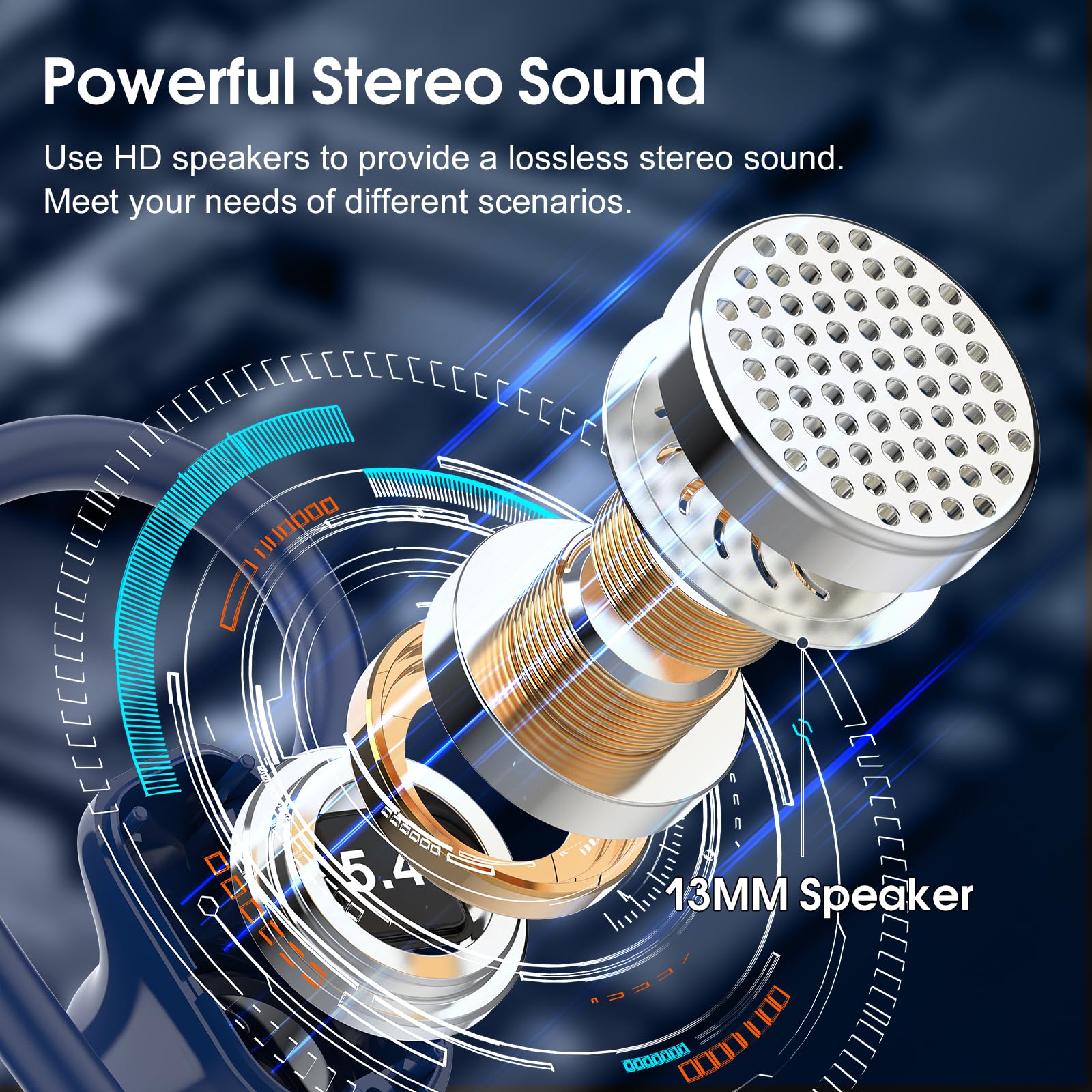 Foto 4 pulgar | Auriculares Inalámbricos Oyib Bluetooth 5.4 Headphones Sport 50h Azul Oscuro - Venta Internacional