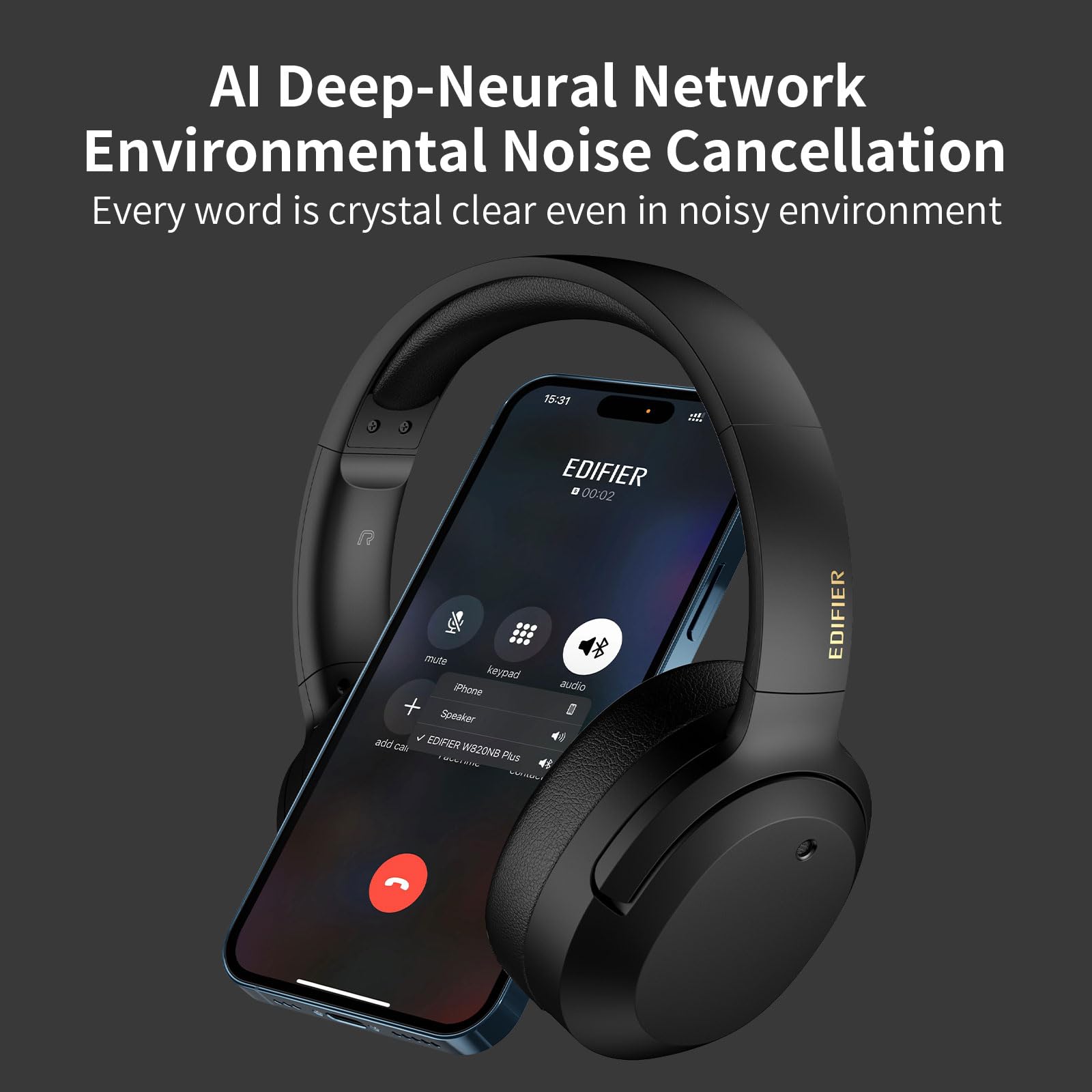 Foto 4 pulgar | Auriculares Edifier W820nb Plus Con Cancelación Activa De Ruido Para Colocar Sobre Las Orejas - Venta Internacional.