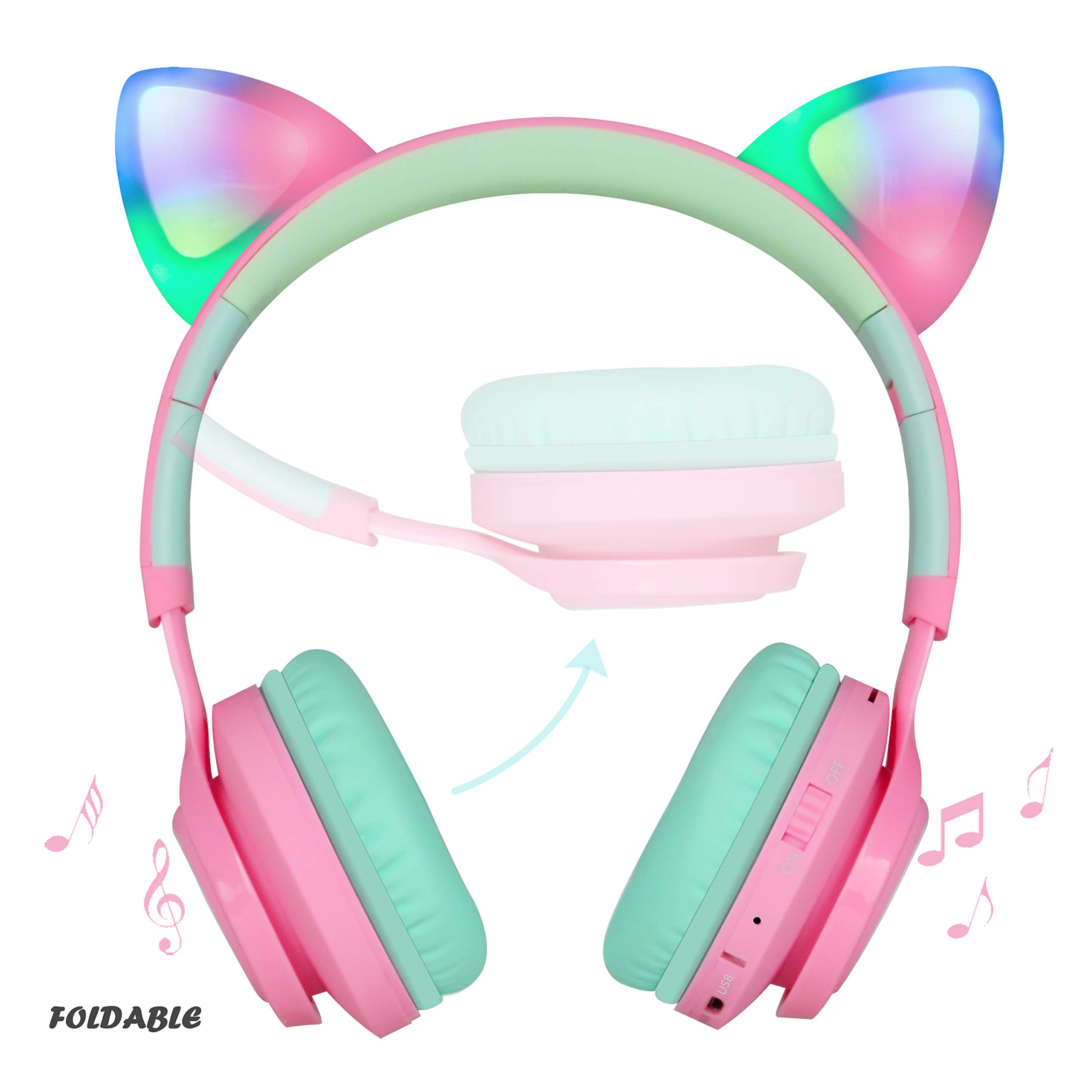 Foto 2 | Auriculares Bluetooth Riwbox Ct-7 Cat Ear Led Inalámbricos - Venta Internacional