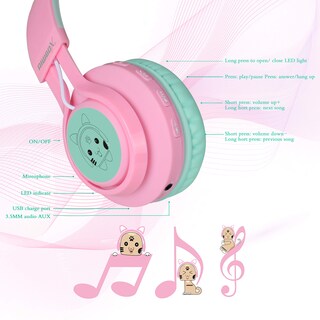 Foto 5 | Auriculares Bluetooth Riwbox Ct-7 Cat Ear Led Inalámbricos - Venta Internacional