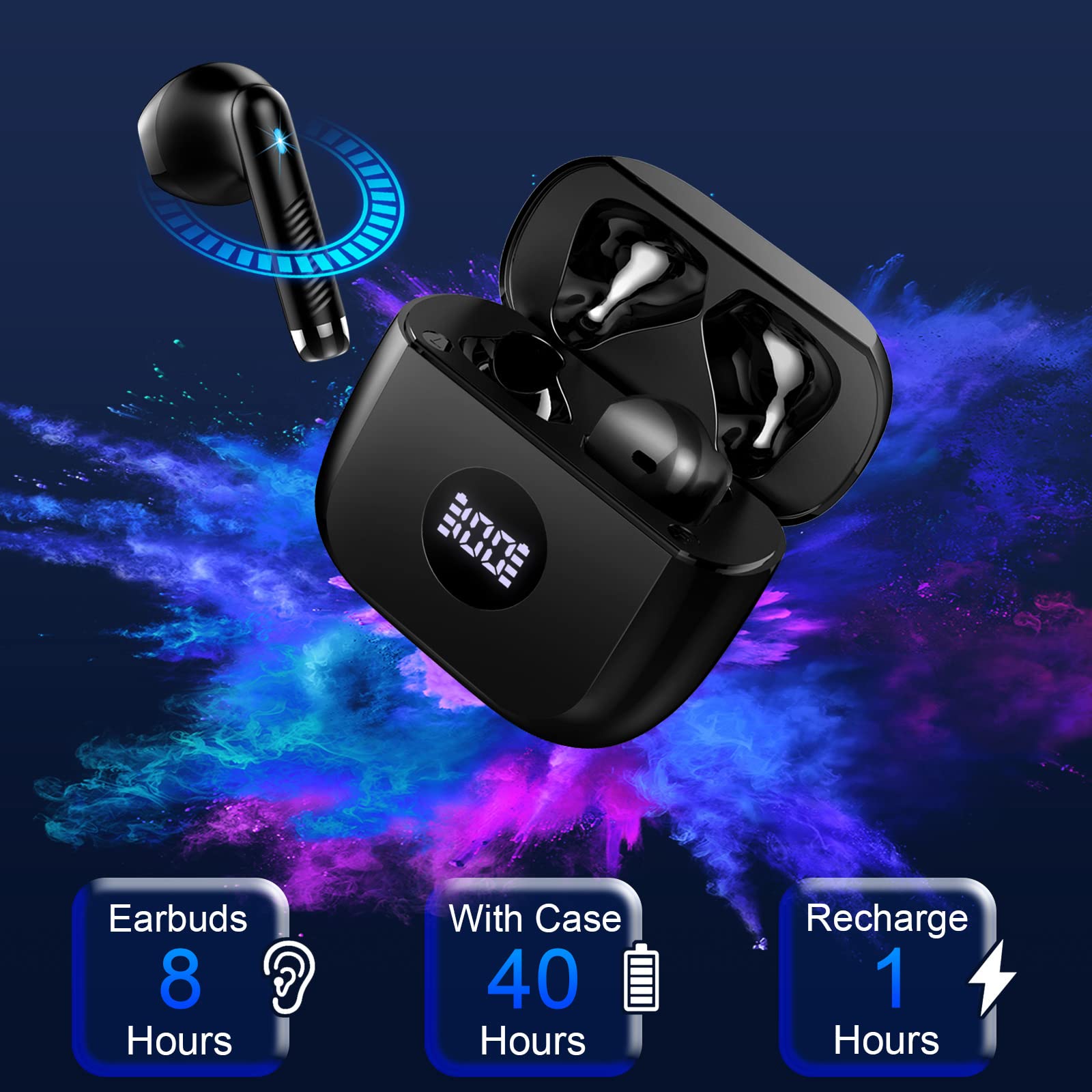 Foto 4 pulgar | Auriculares Inalámbricos Jxrev Bluetooth 5.4 Con Cancelación De Ruido De 40 Horas De Reproducción - Venta Internacion