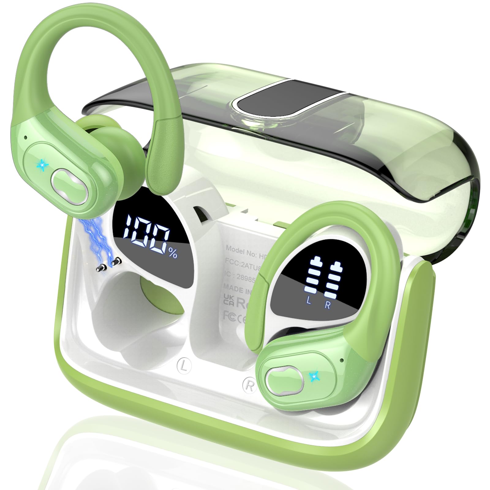 Foto 2 pulgar | Auriculares Inalámbricos Aptkdoe 75hrs Bluetooth 5.3 Auriculares Verdes - Venta Internacional.