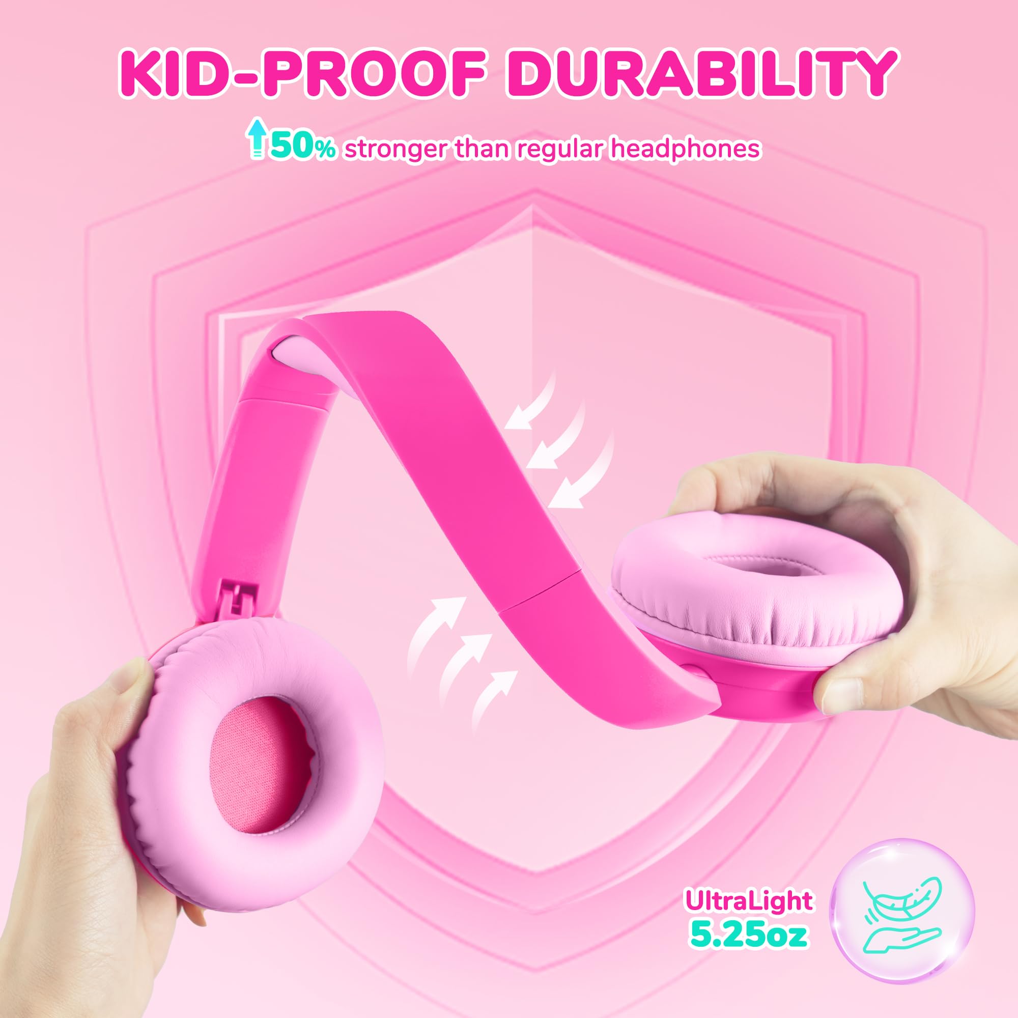 Foto 3 | Auriculares Bluetooth Iclever Bth22 Kids 60 H Play Time Rosa - Venta Internacional.