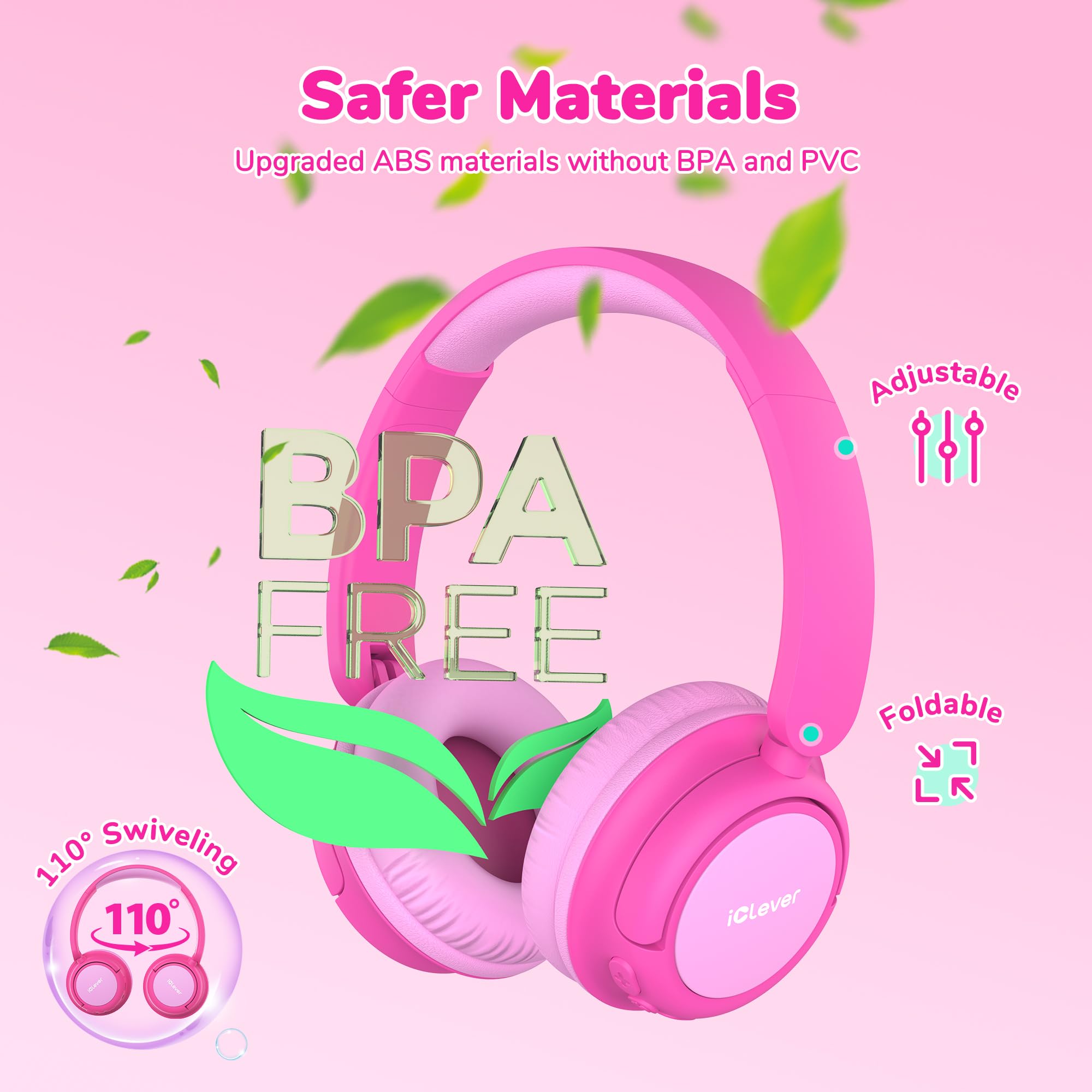 Foto 7 pulgar | Auriculares Bluetooth Iclever Bth22 Kids 60 H Play Time Rosa - Venta Internacional.