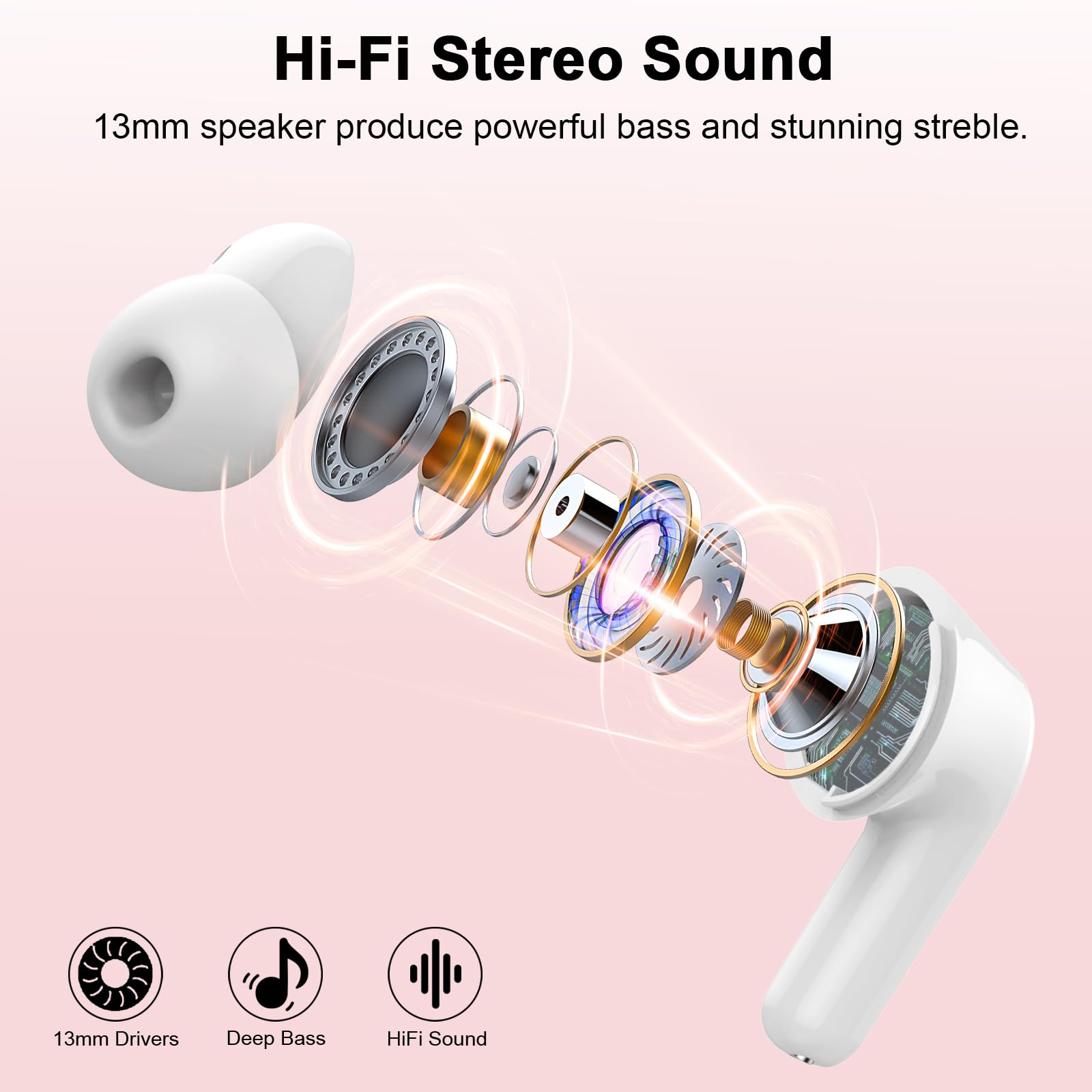Foto 5 pulgar | Auriculares Inalámbricos Donerton Bluetooth 5.4 45h Playtime - Venta Internacional.